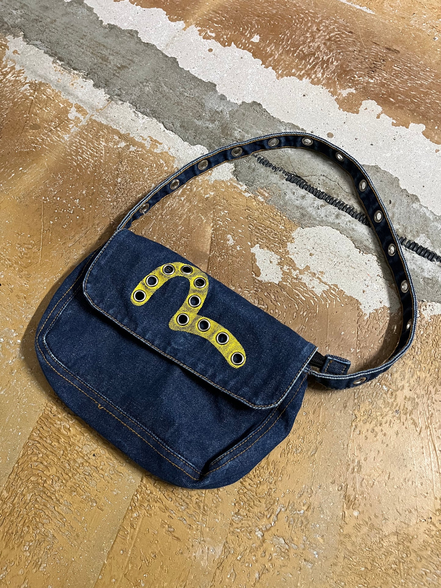 Evisu vintage logo denim handbag