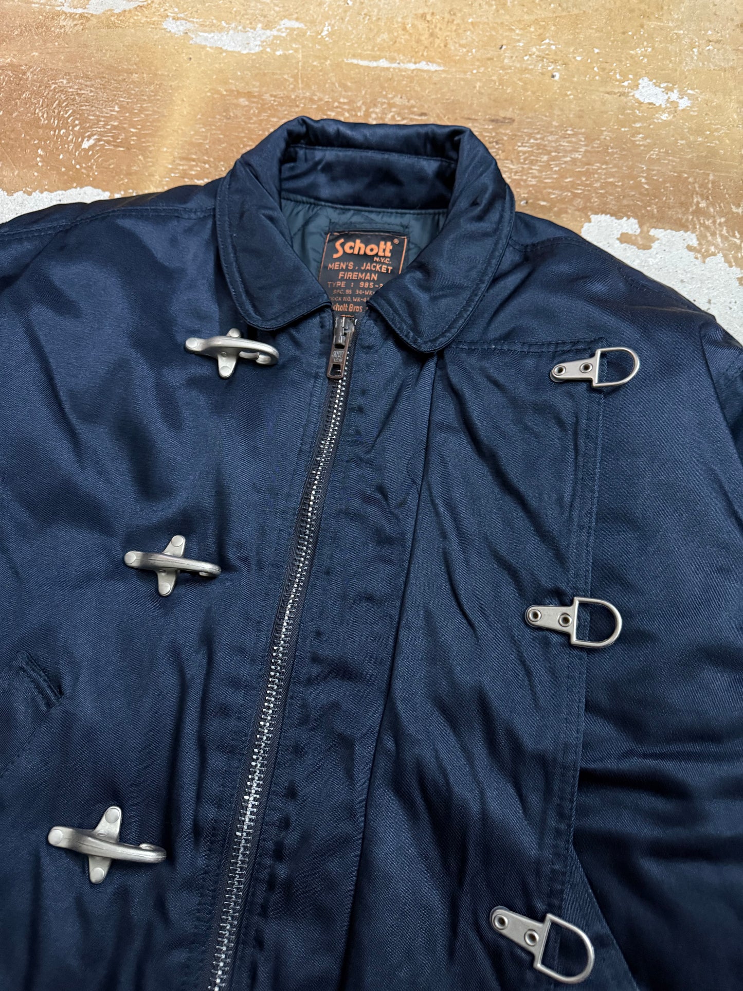 Schott vintage fireman lobster metal clasp winter jacket - XL