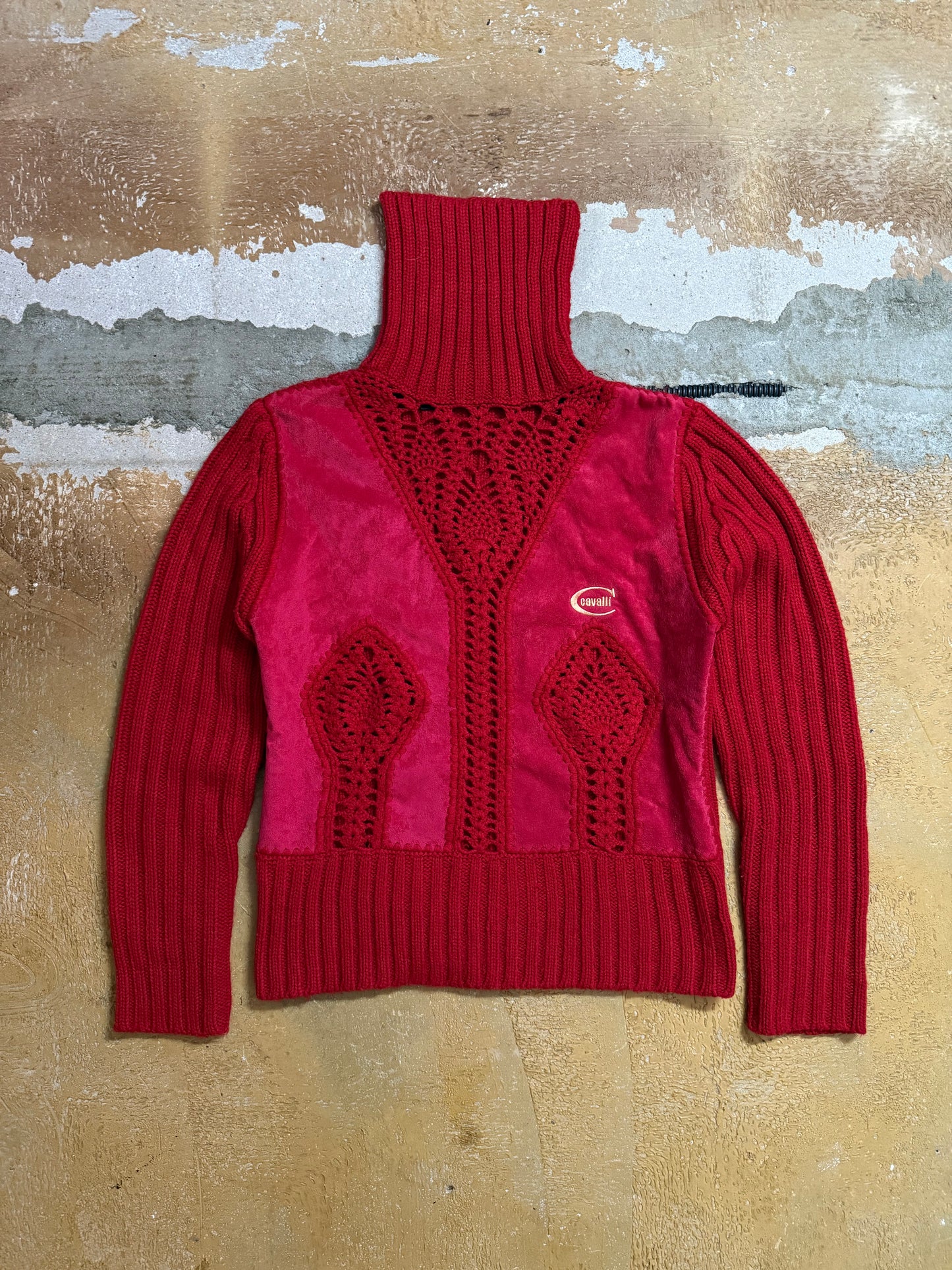 Roberto Cavalli velour knit sweater - XS