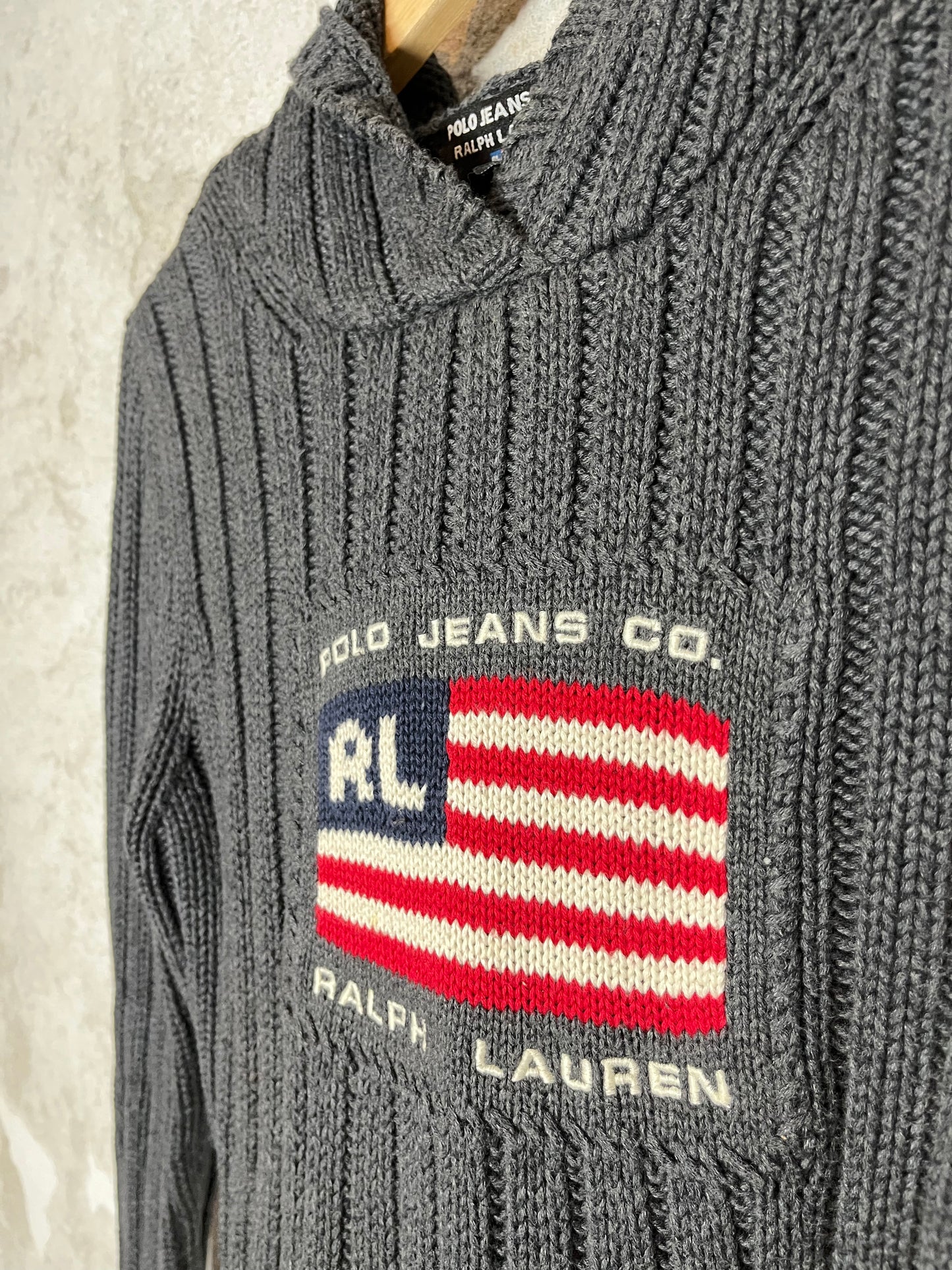 Ralph Lauren Polo Sport USA flag knit hoodie - S