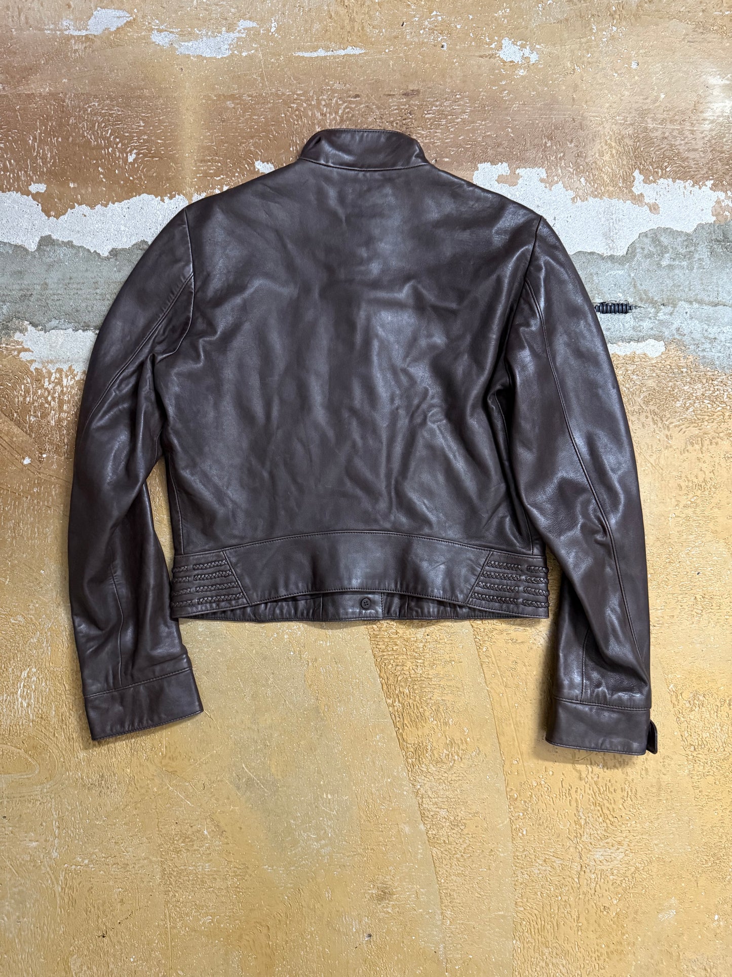 Ralph Lauren vintage 100% leather button up jacket - M