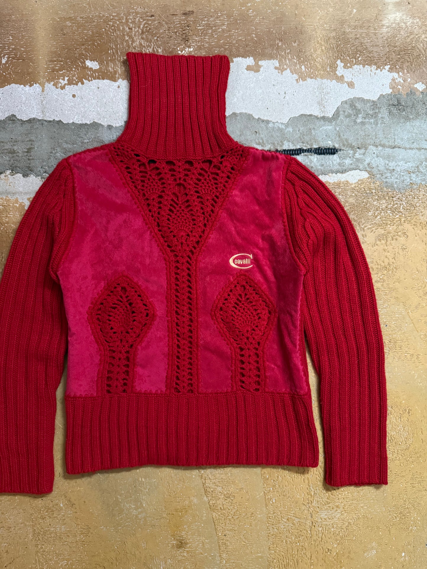 Roberto Cavalli velour knit sweater - XS