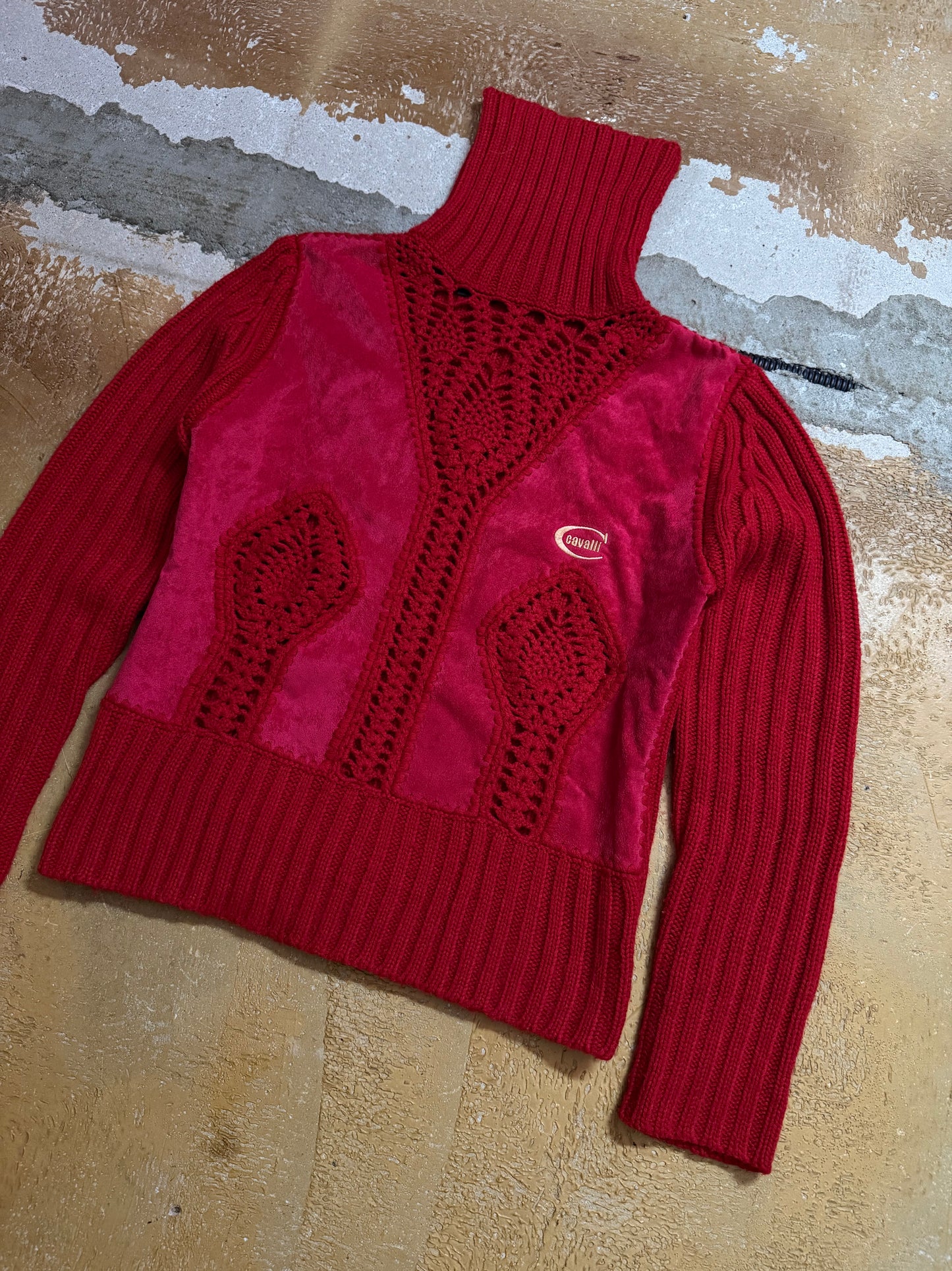 Roberto Cavalli velour knit sweater - XS