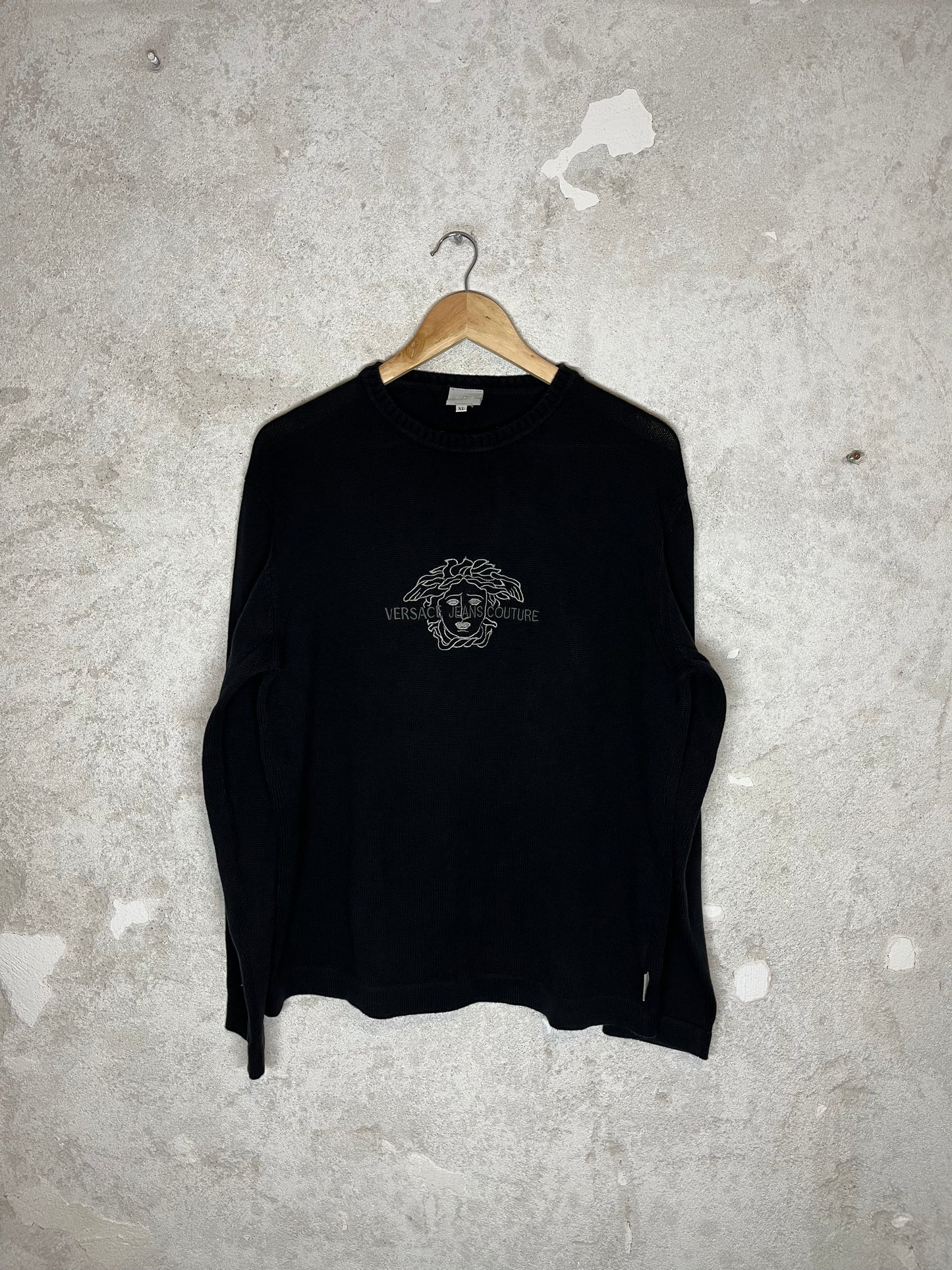 Versace vintage 90s medusa knit sweatshirt - M