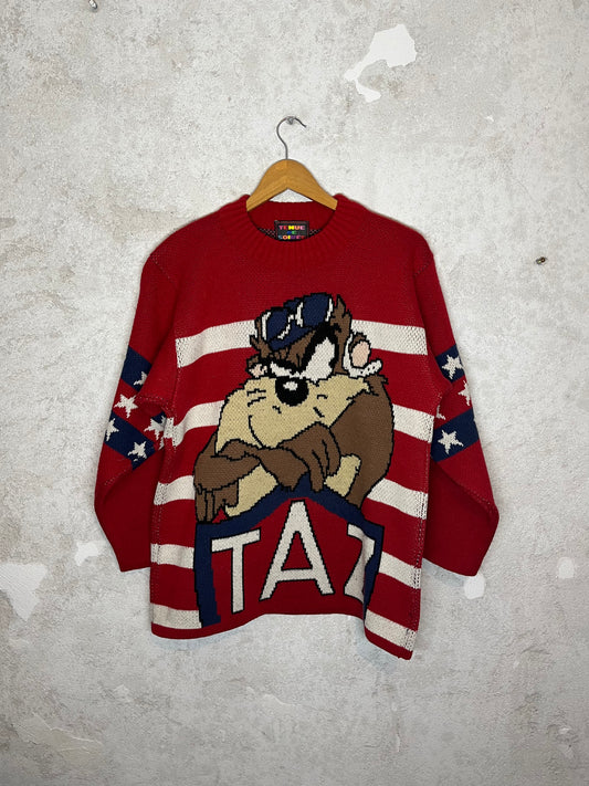 Looney Toones Tazz Tasmanian Devil knit sweatshirt - M