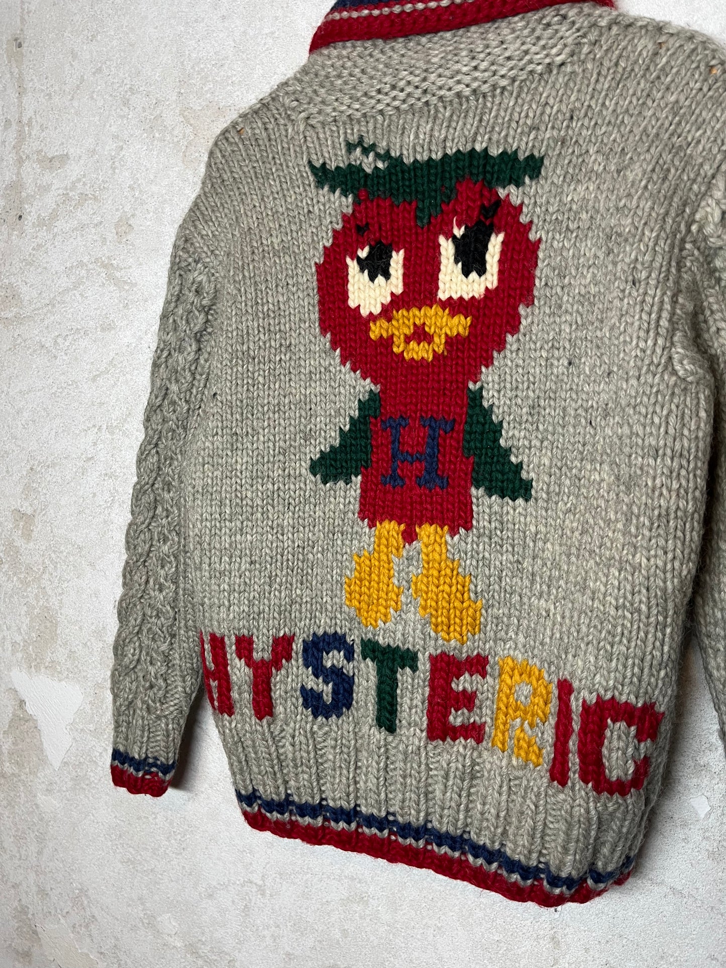 Hysteric Glamour FW'98 Tomato Bird knitted cowichan - M