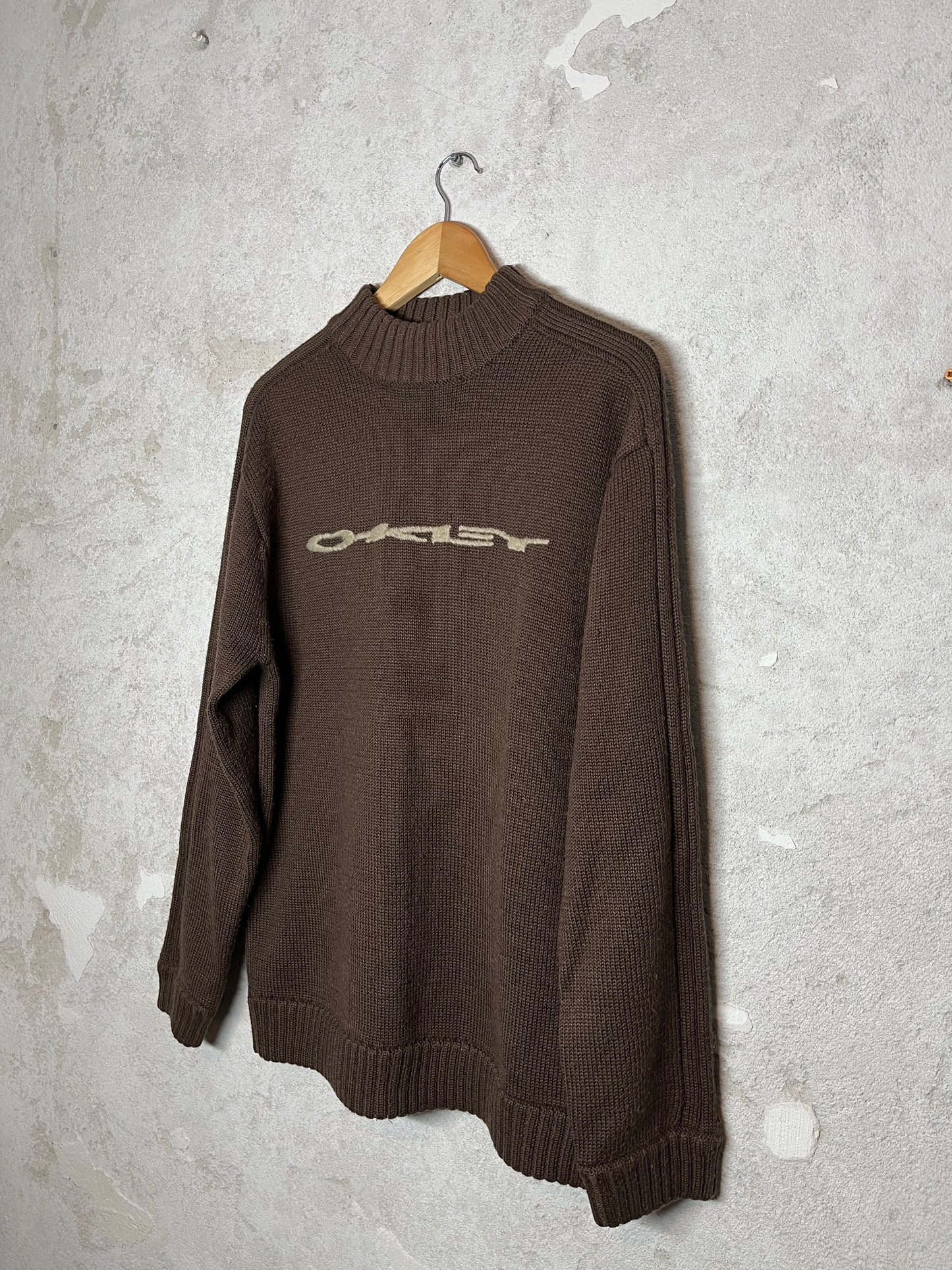 Oakley rare 90s knit spellout turtleneck sweater - L