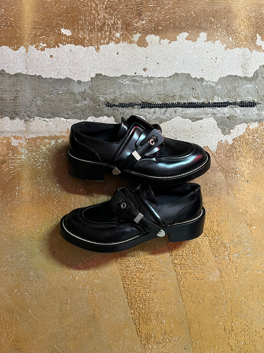 Balenciaga black belt leather boots - 42