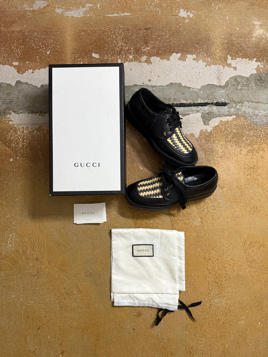 Gucci leather woven loafers - 39