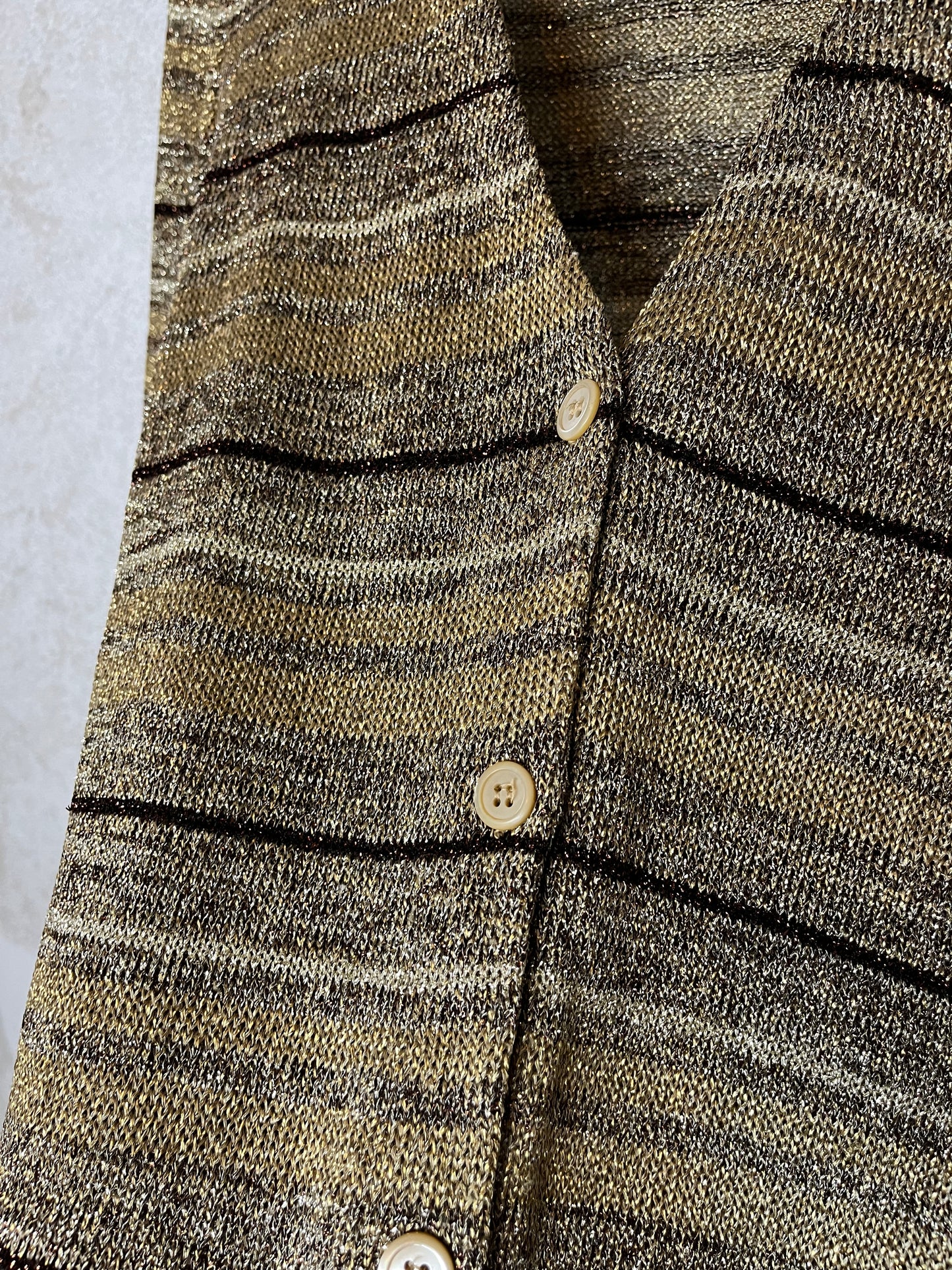 Miu Miu gold knit cardigan - M