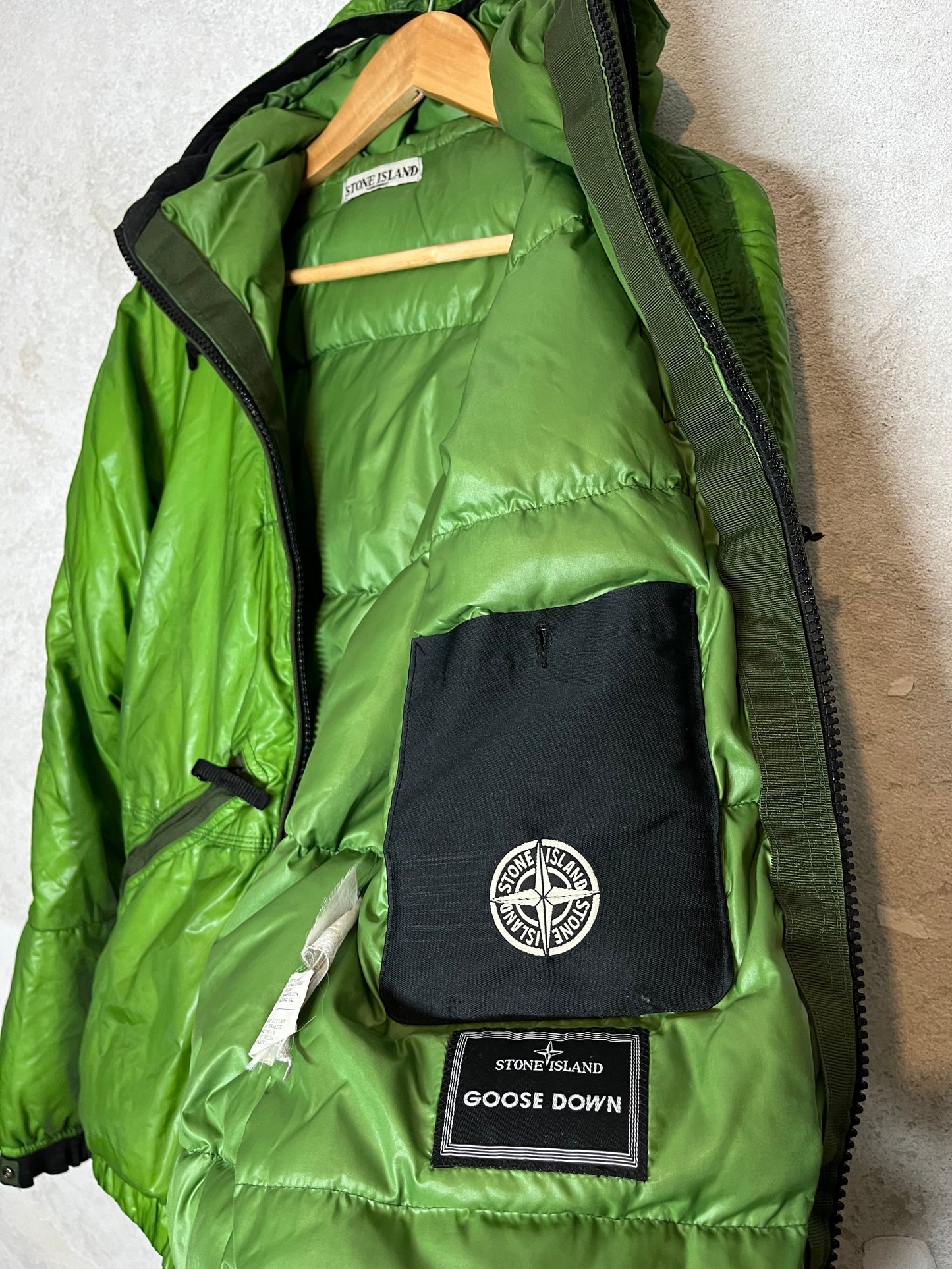 Stone Island 2007 mesh badge puffer down jacket - S