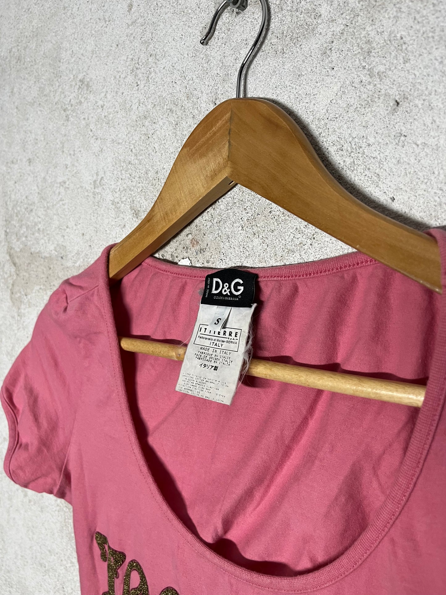 Dolce & Gabbana “Too cool for school” pink top - S