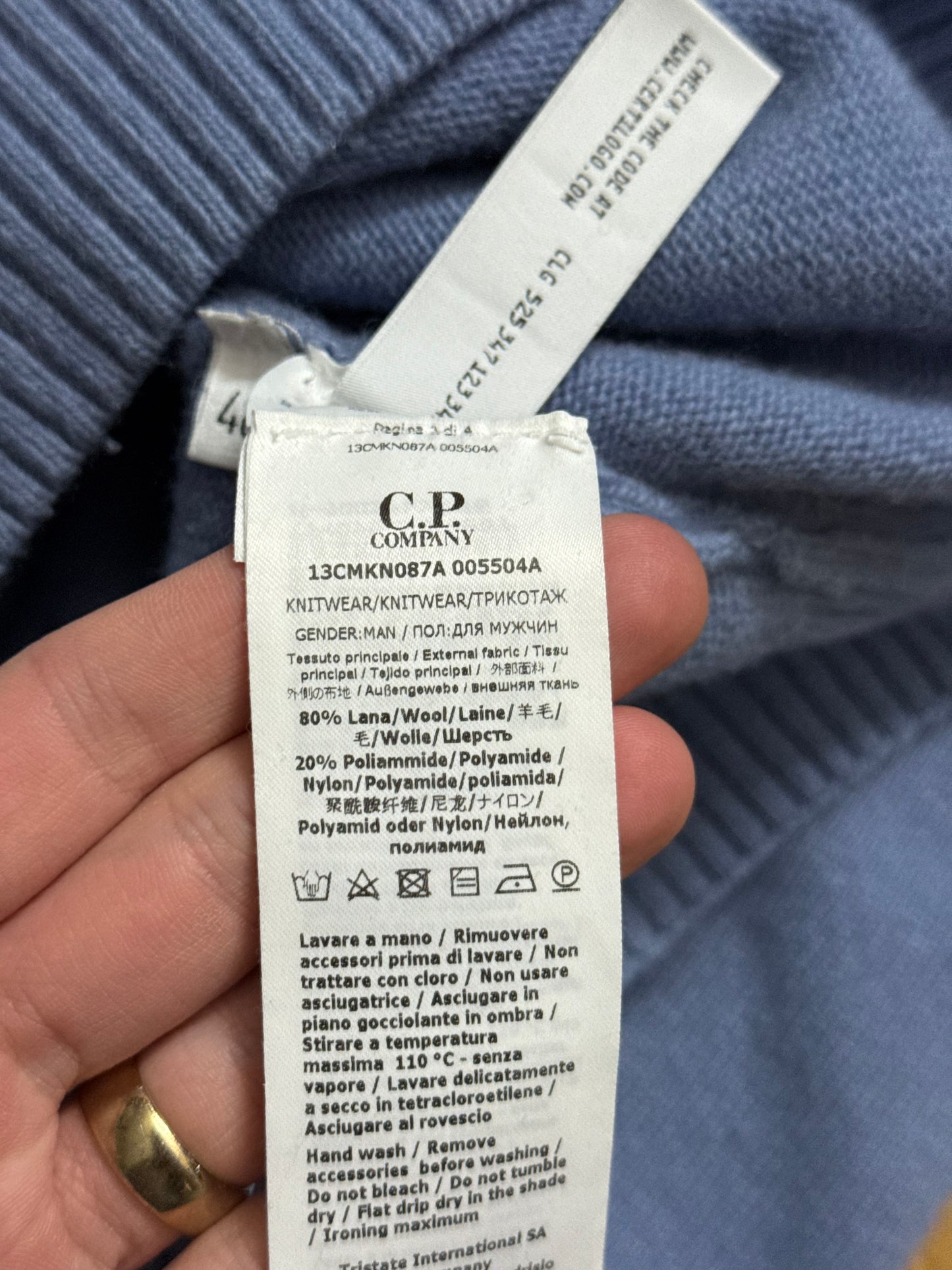 CP company lambswool knit lense sweater - M