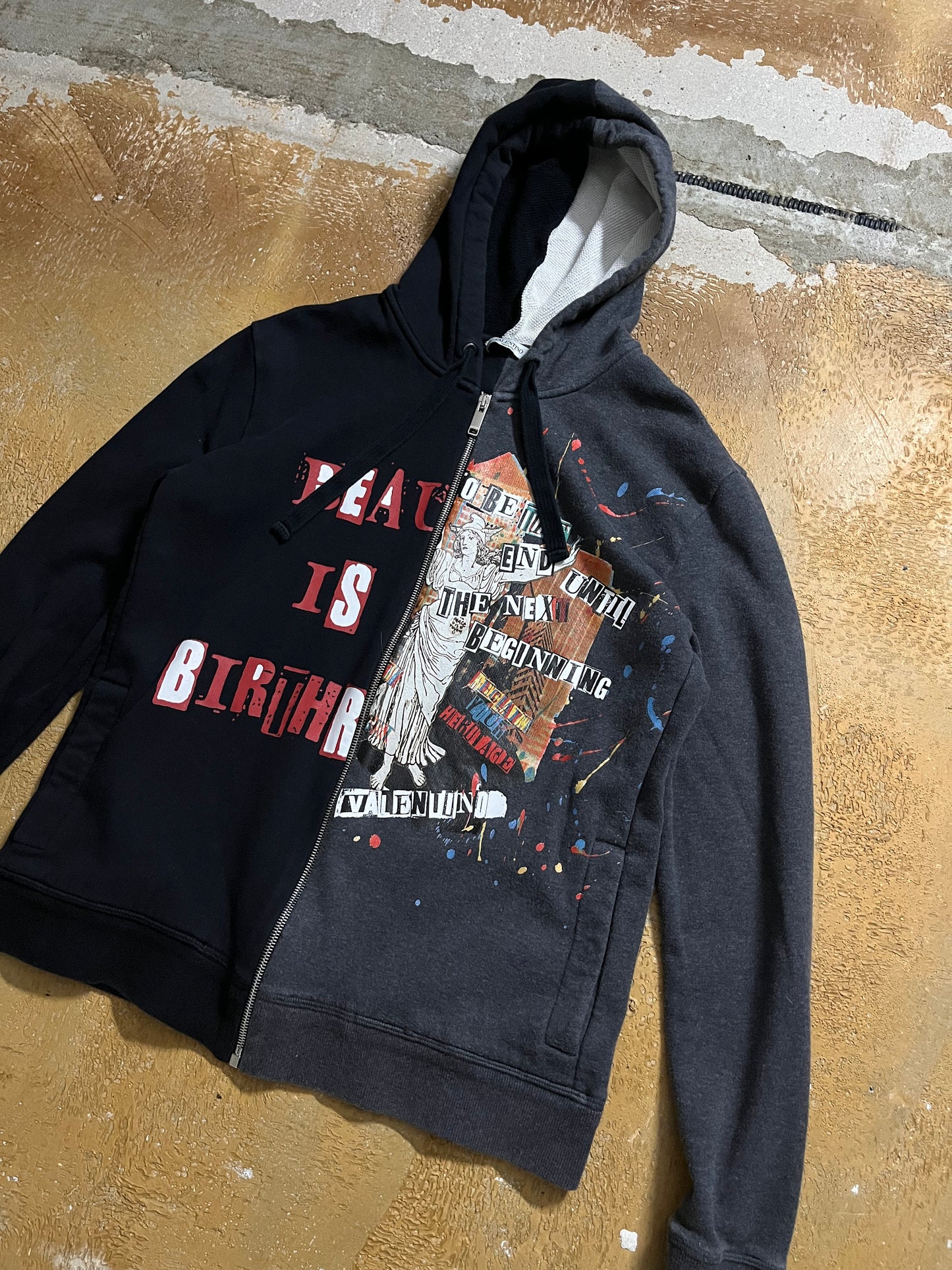 Valentino graphic half zip up hoodie -