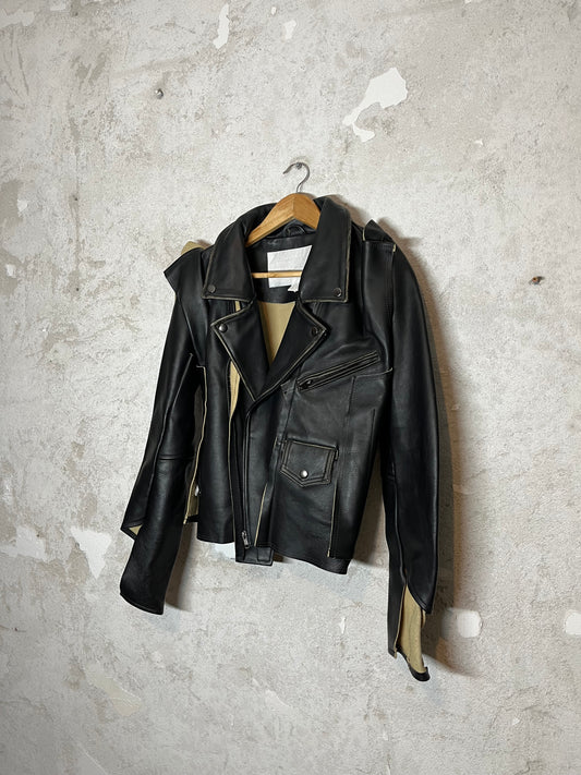 H&M x Maison Martin Margiela distressed leather jacket - M