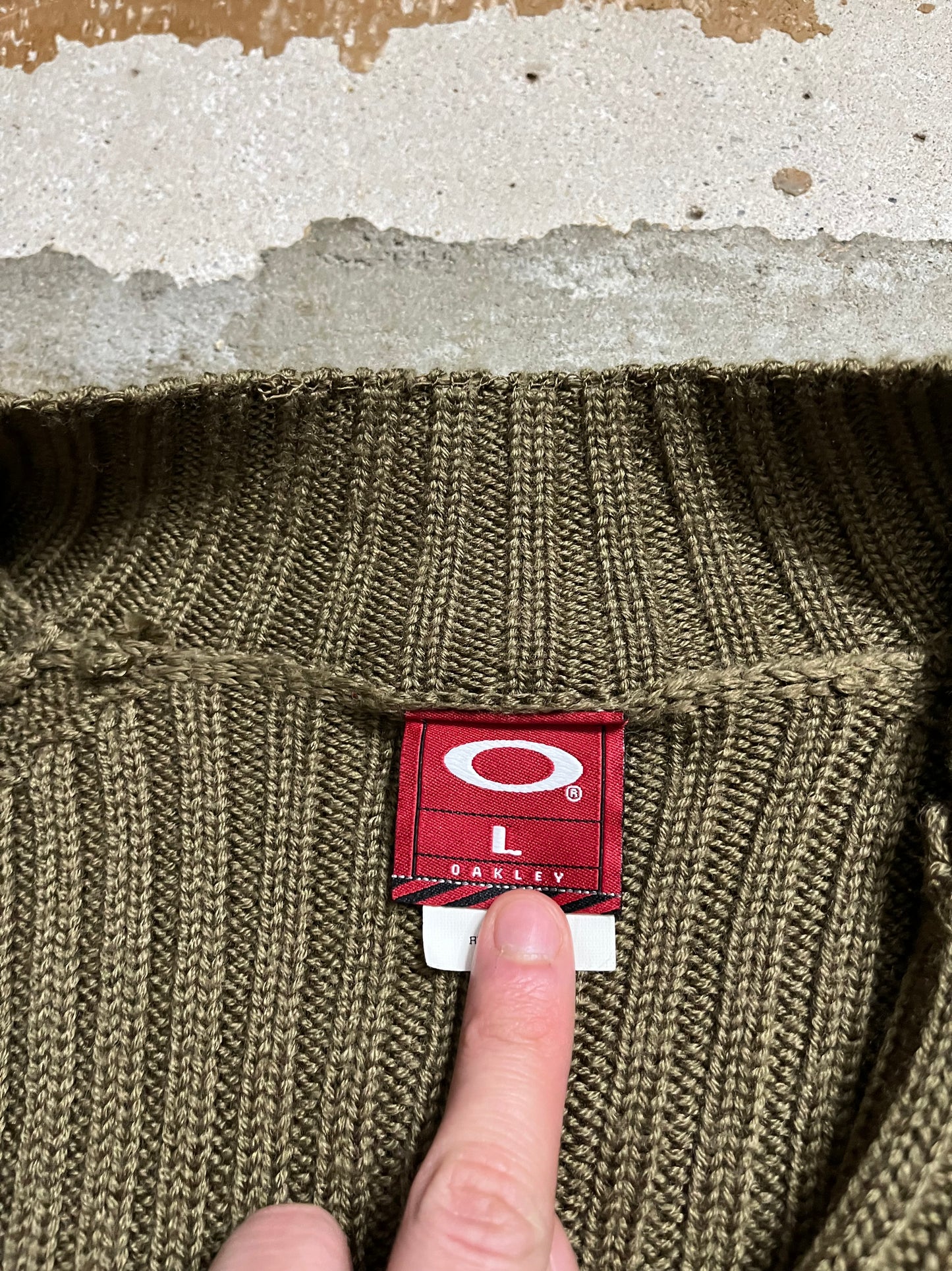 Vintage Oakley knit zip-up sweater - L