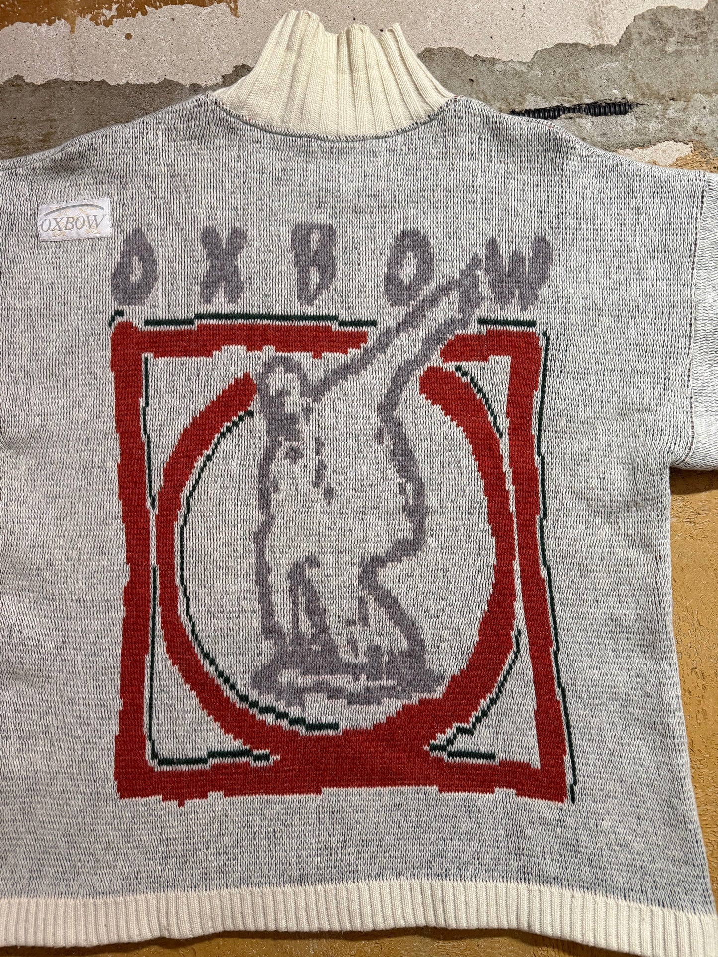 Oxbow vintage graphic winter knit sweater - M