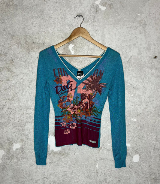 Dolce & Gabbana V neck sweatshirt - L