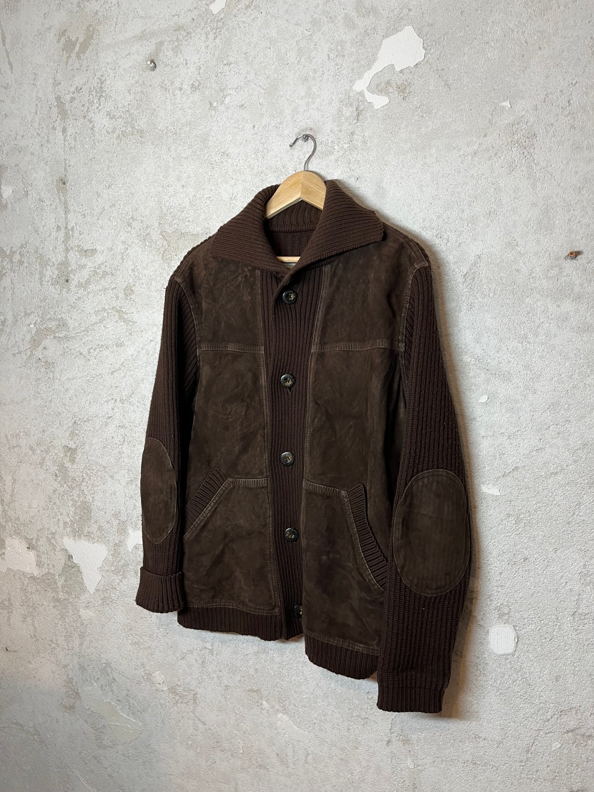 Dolce & Gabbana heavy knit suede jacket