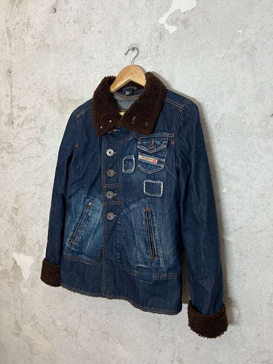 Diesel vintage denim sherpa sherling jacket - M