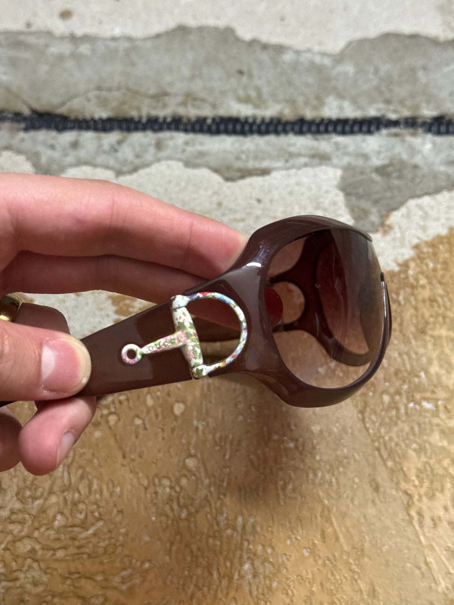 Gucci floral vintage brown sunglasses