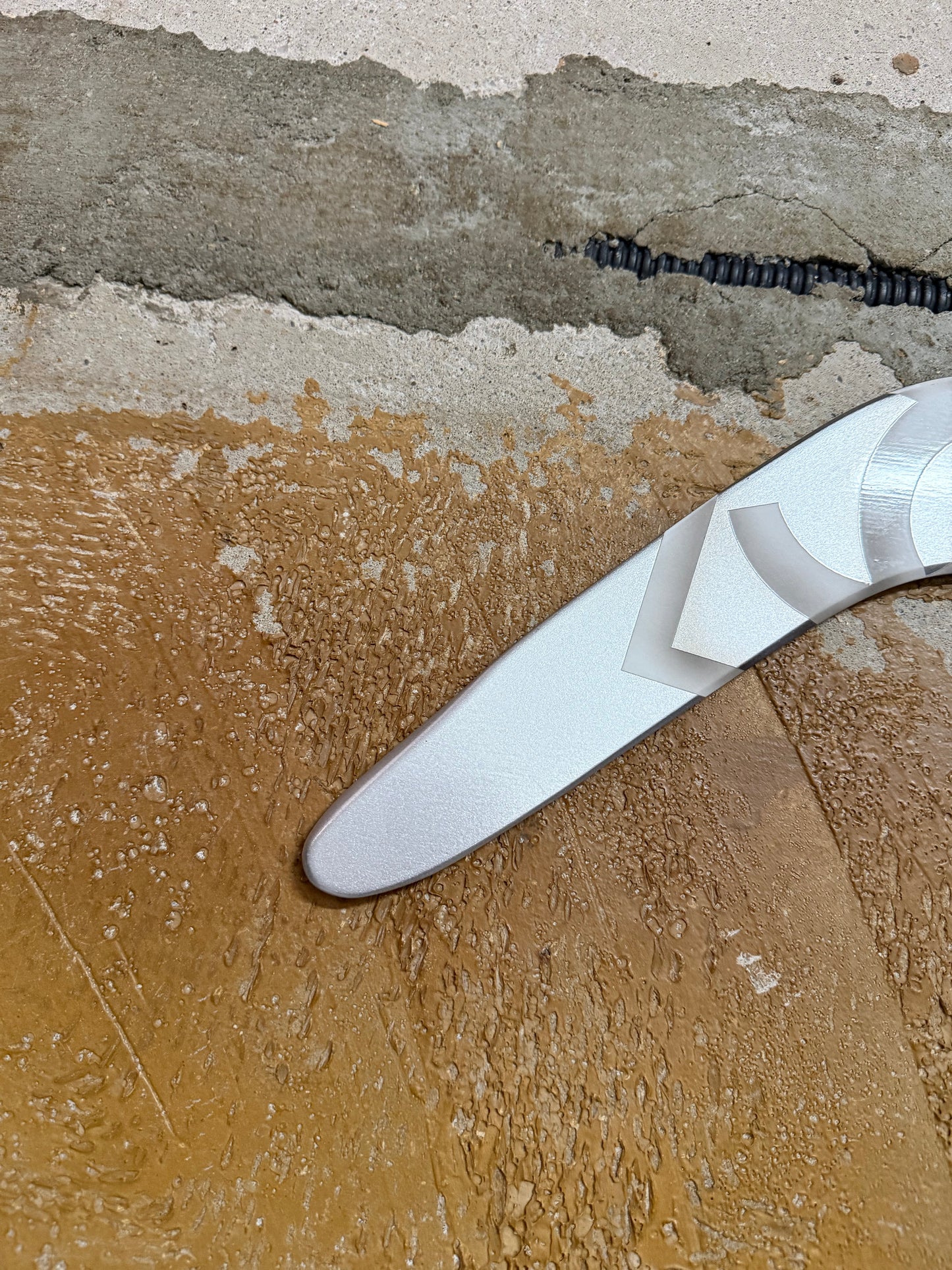Chanel silver grey printed sports decor boomerang