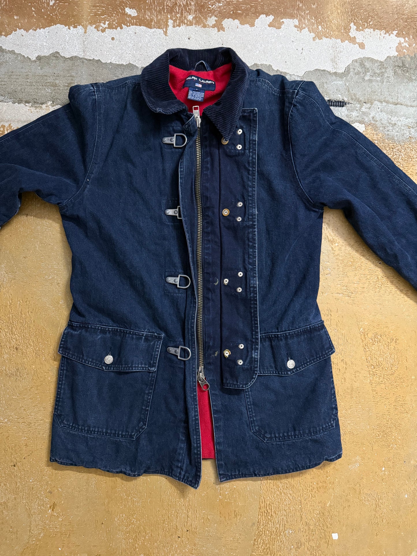 Ralph Lauren polo sport lobster fireman clasp denim jacket - S