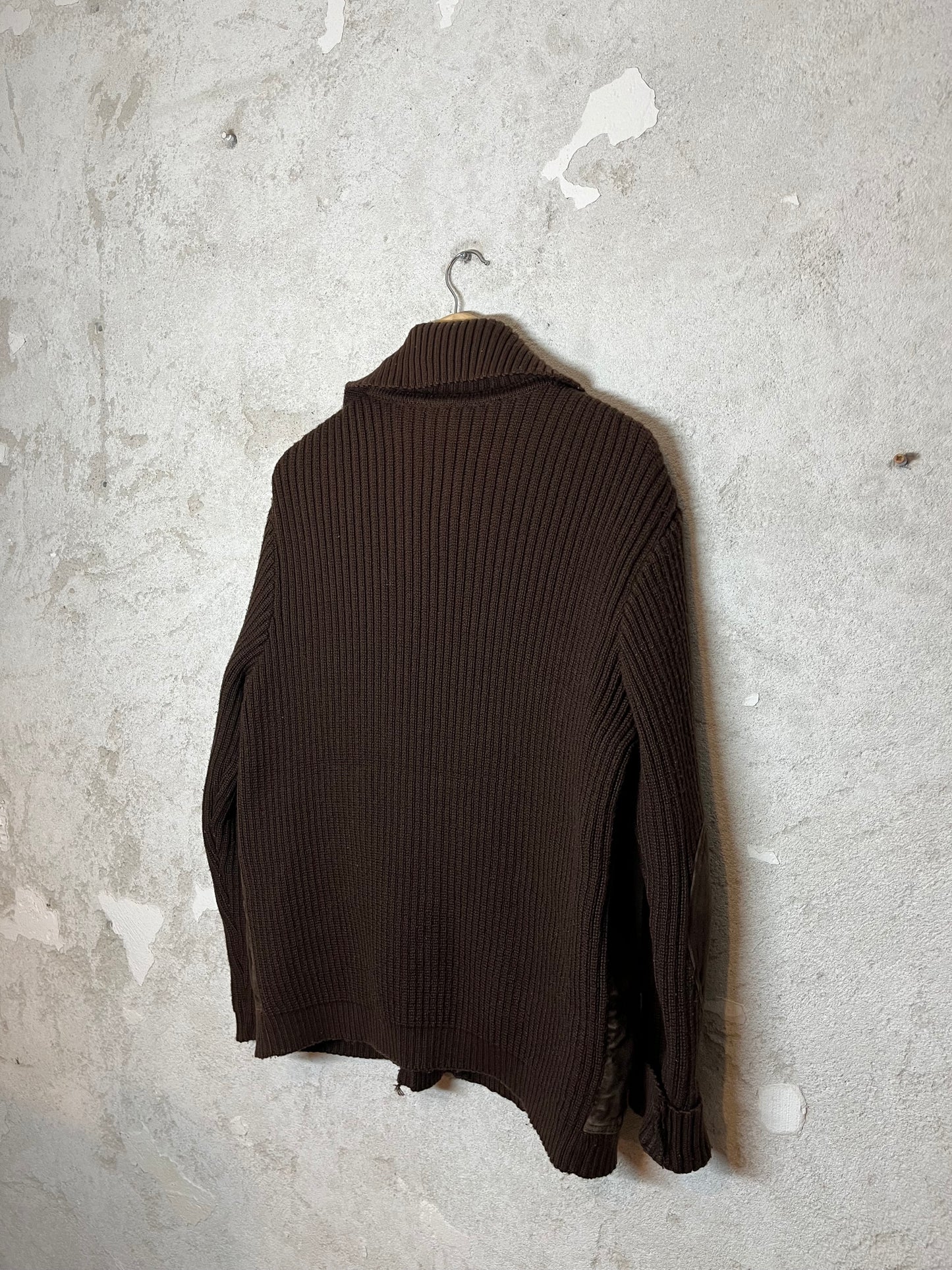Dolce & Gabbana heavy knit suede jacket - M