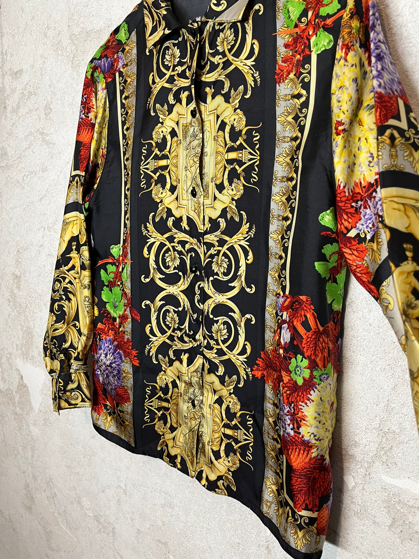 Versace Baroque Floral Silk Shirt - M