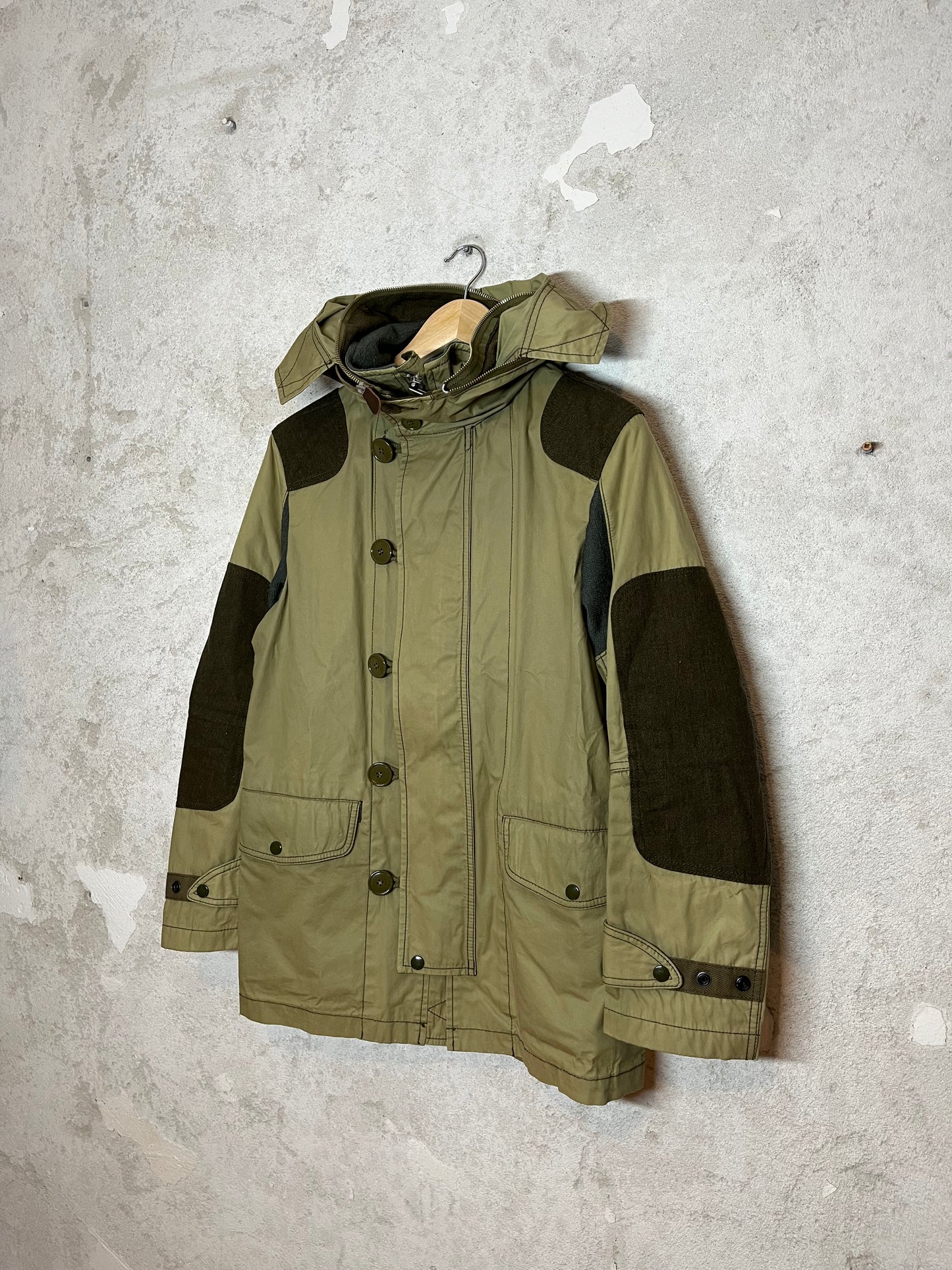 Junya Watanabe cargo khaki hooded jacket - S