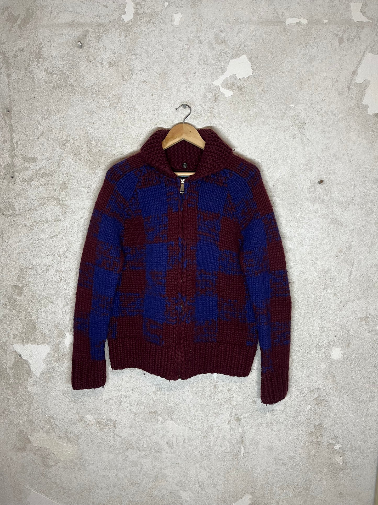 Prada heavy knit detachable fur jacket - M/L