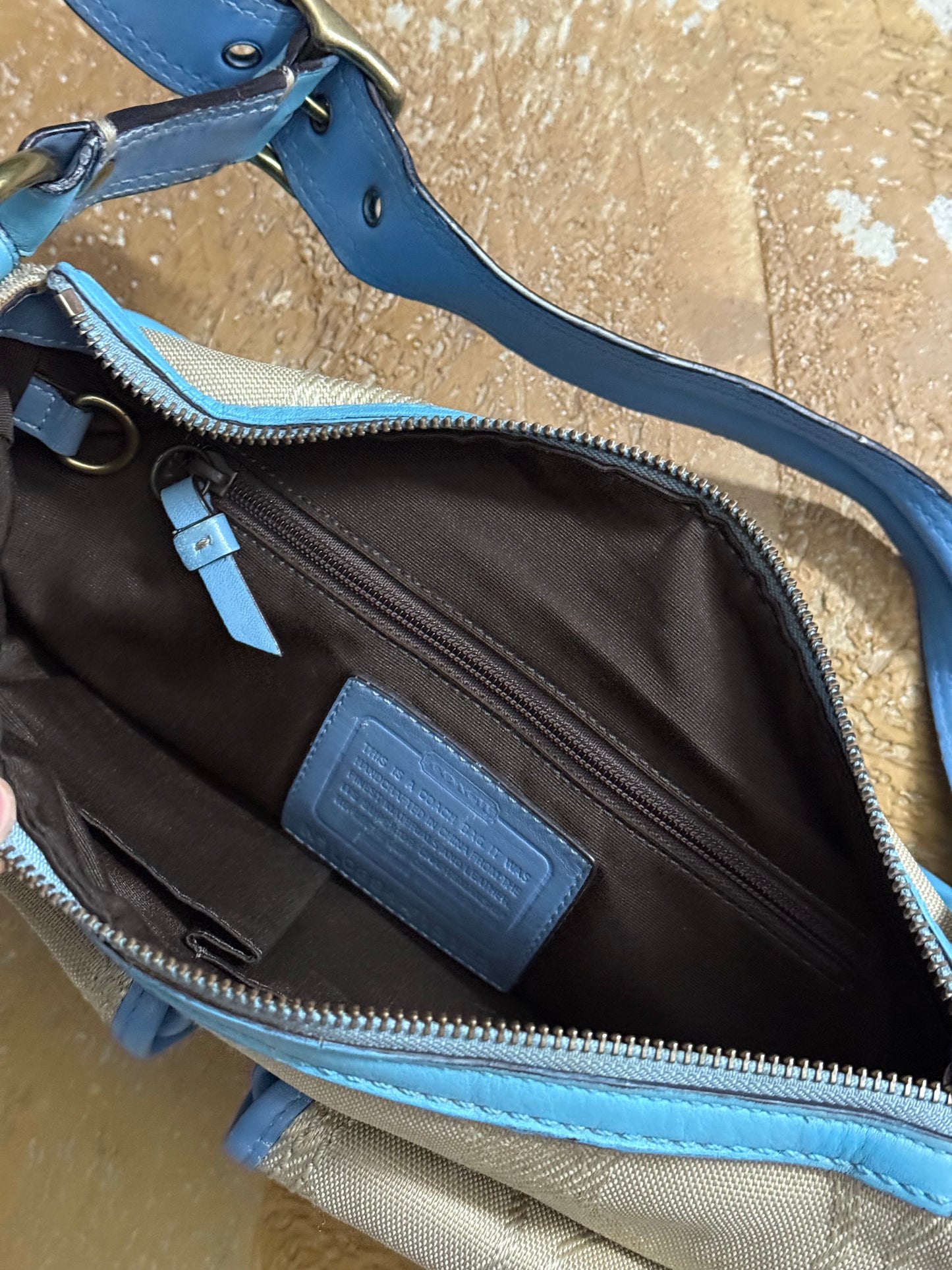 Coach vintage monogram blue bag