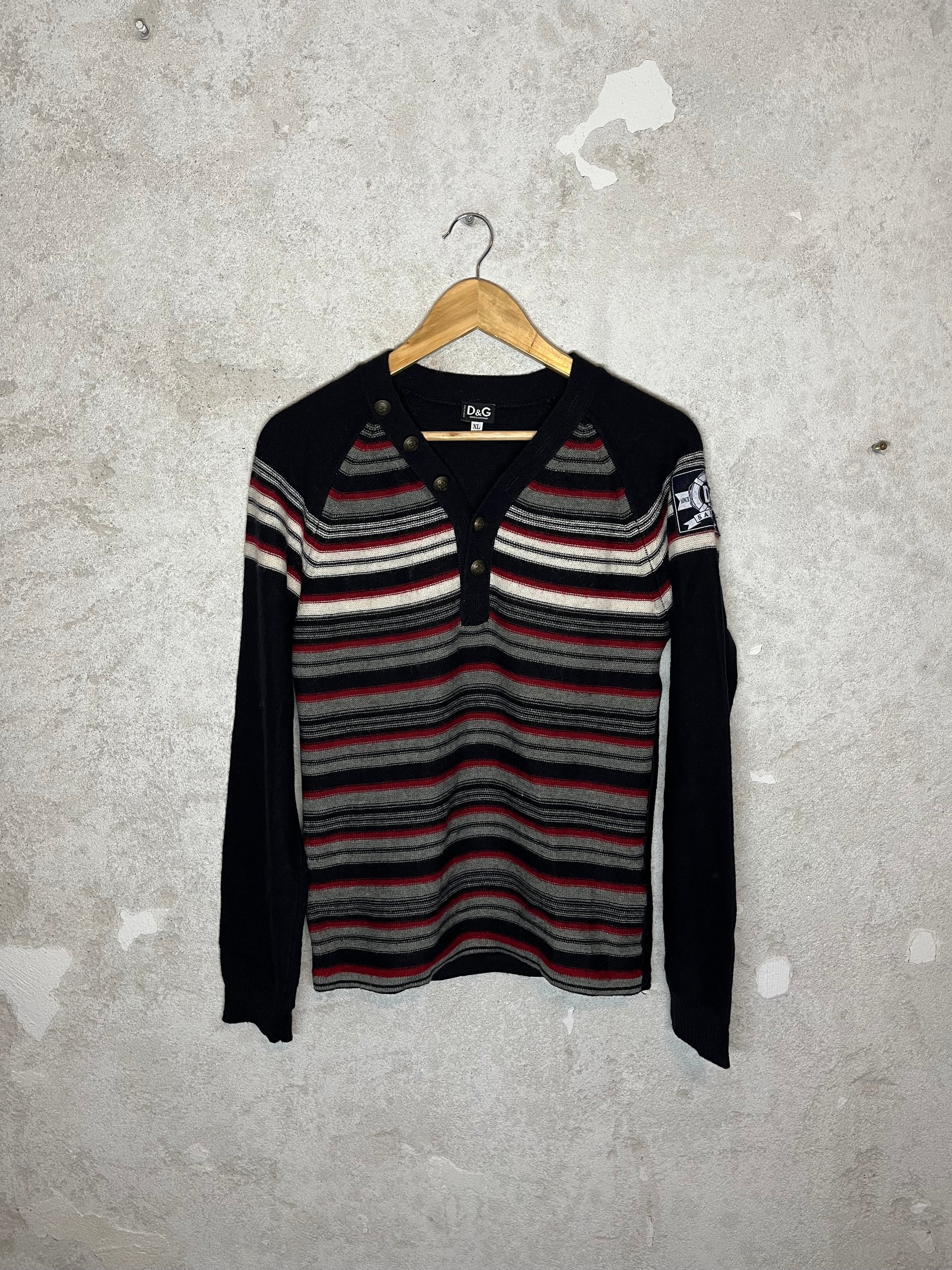 Dolce & Gabanna button up 1/4 knit sweatshirt designer