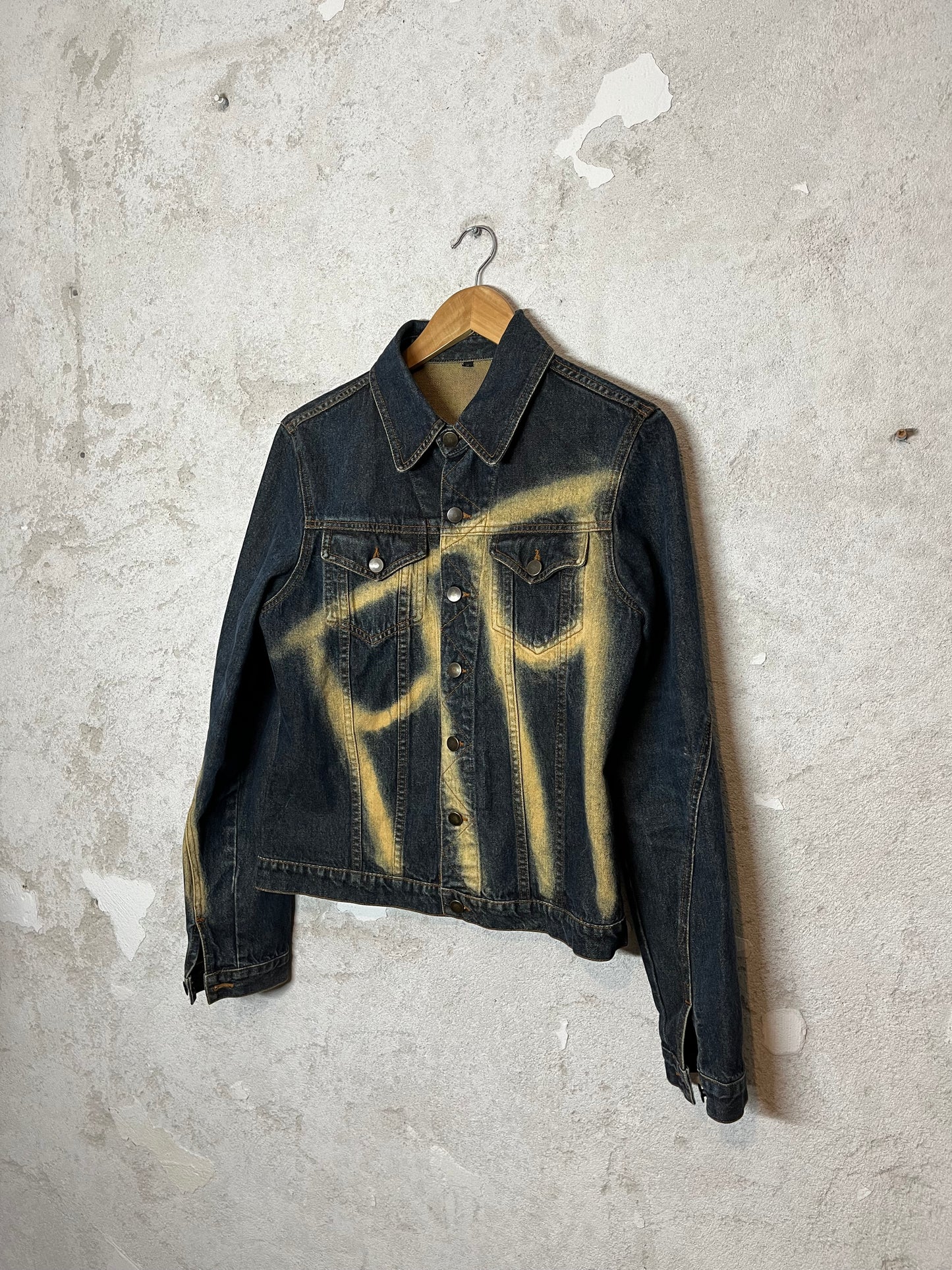 Roberto Cavalli spraypaint denim jacket - XL