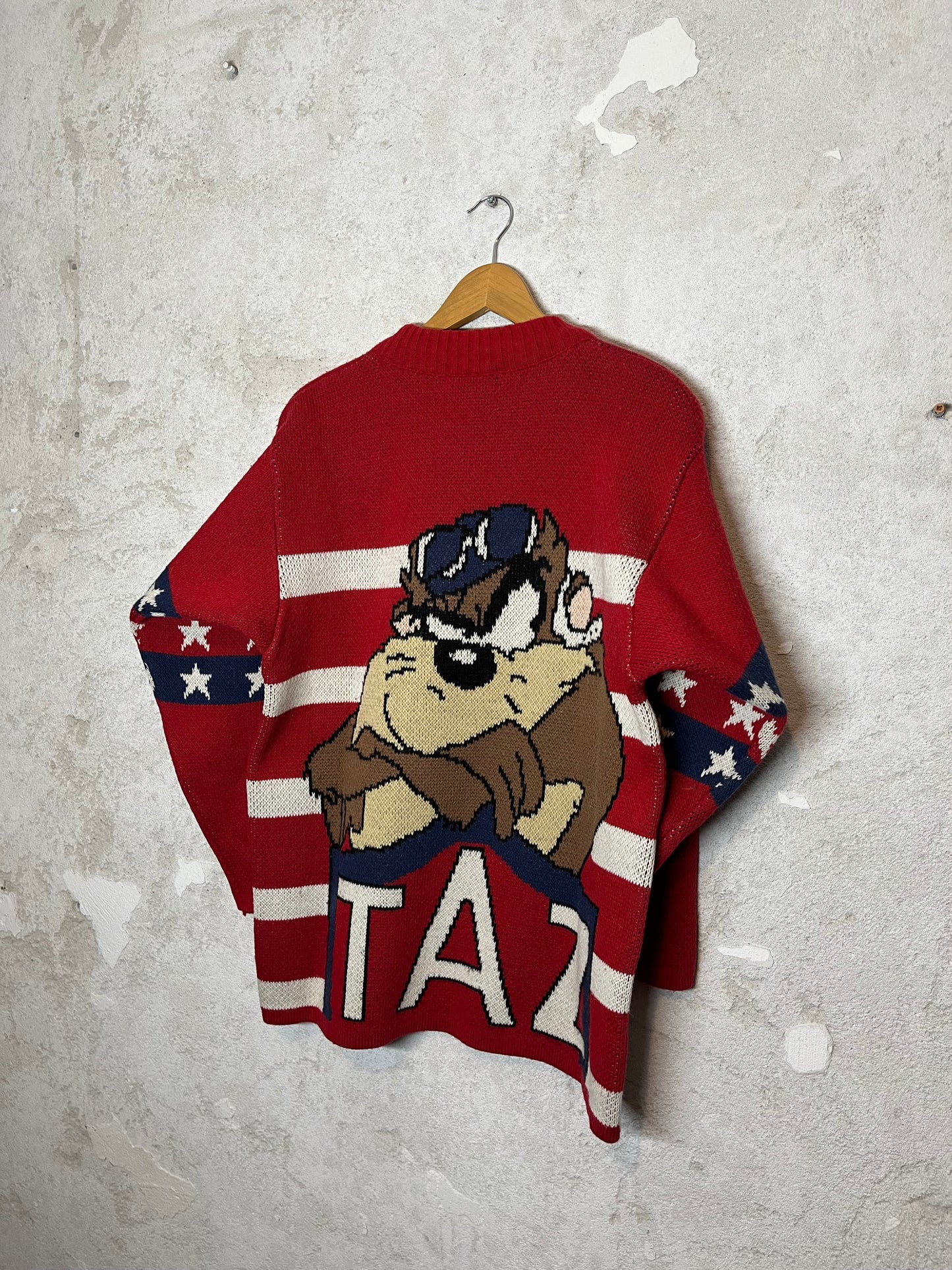 Looney Toones Tazz Tasmanian Devil knit sweatshirt - M