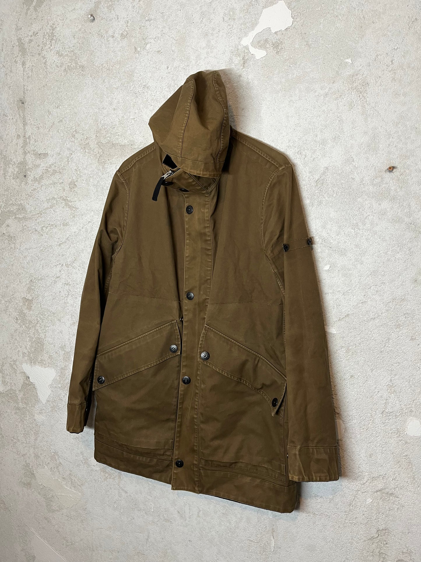 Stone Island reversible rare 2-in-1 lined vintage waxed trenchcoat jacket