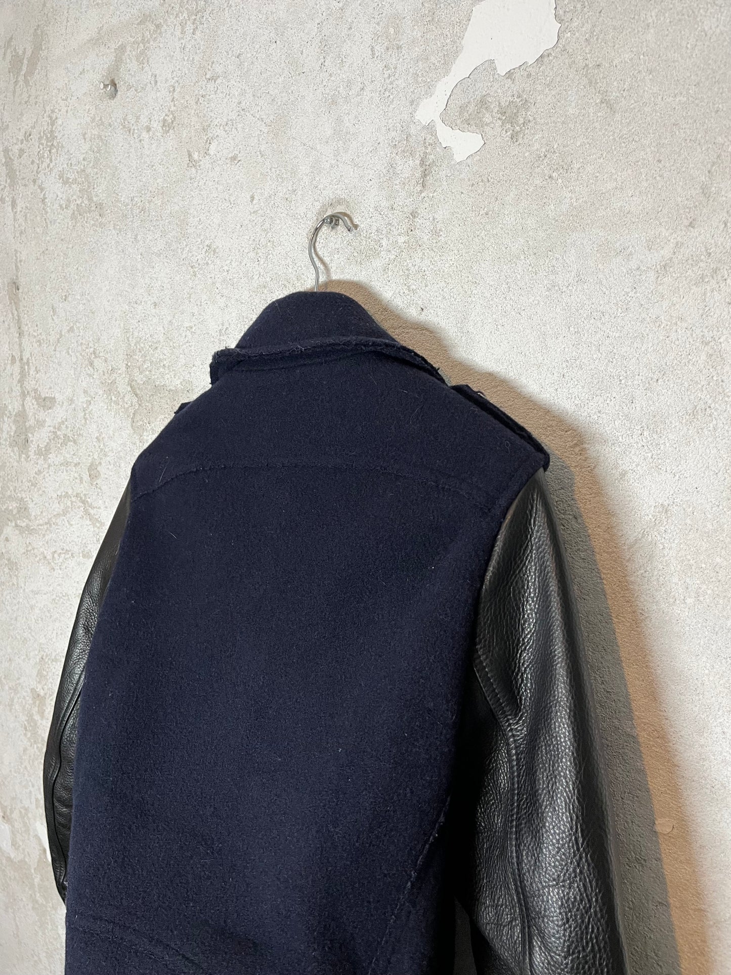 Acne Studios felt + leather motor jacket - M