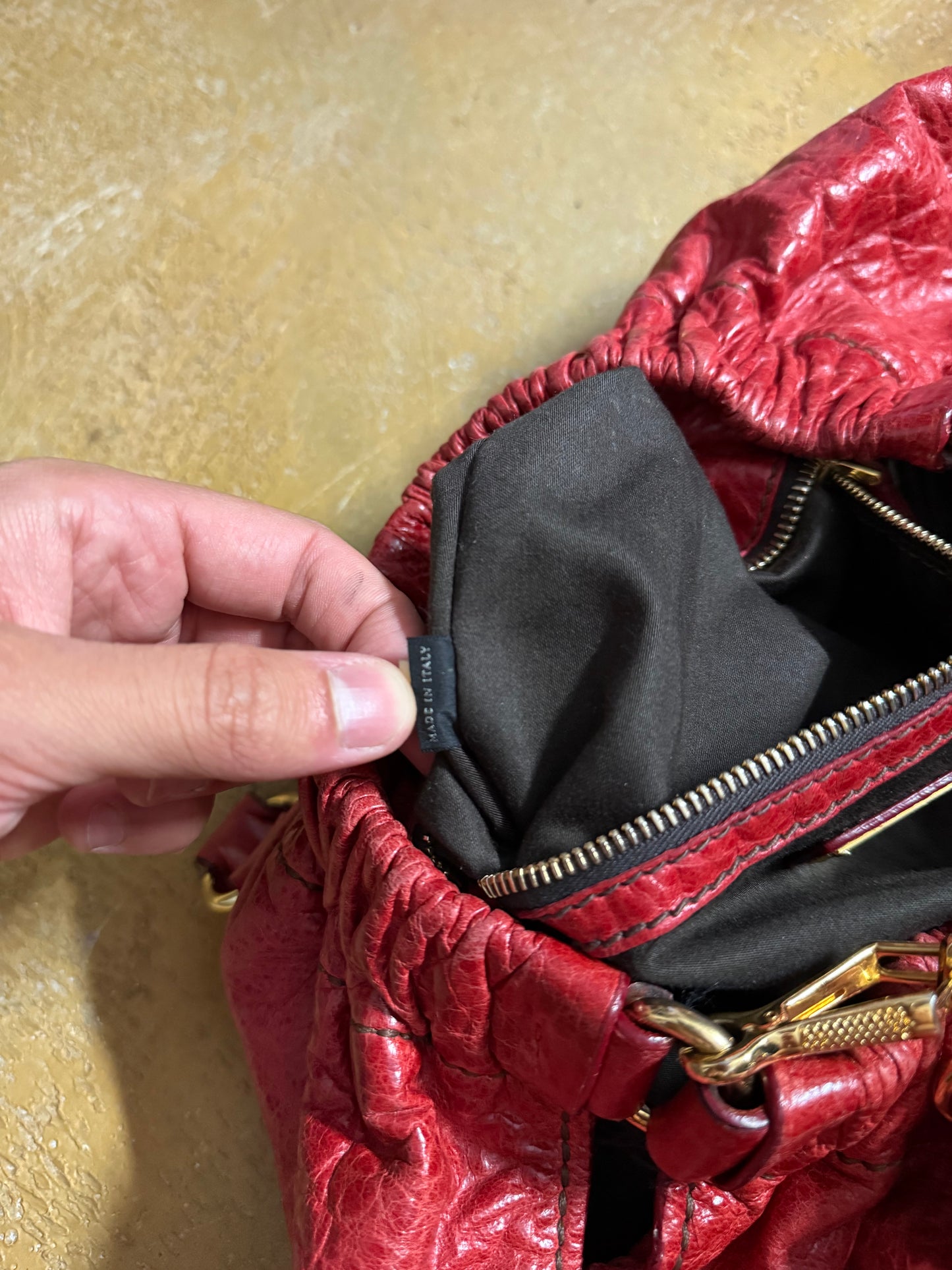 Miu Miu vintage leather red big hobo bag