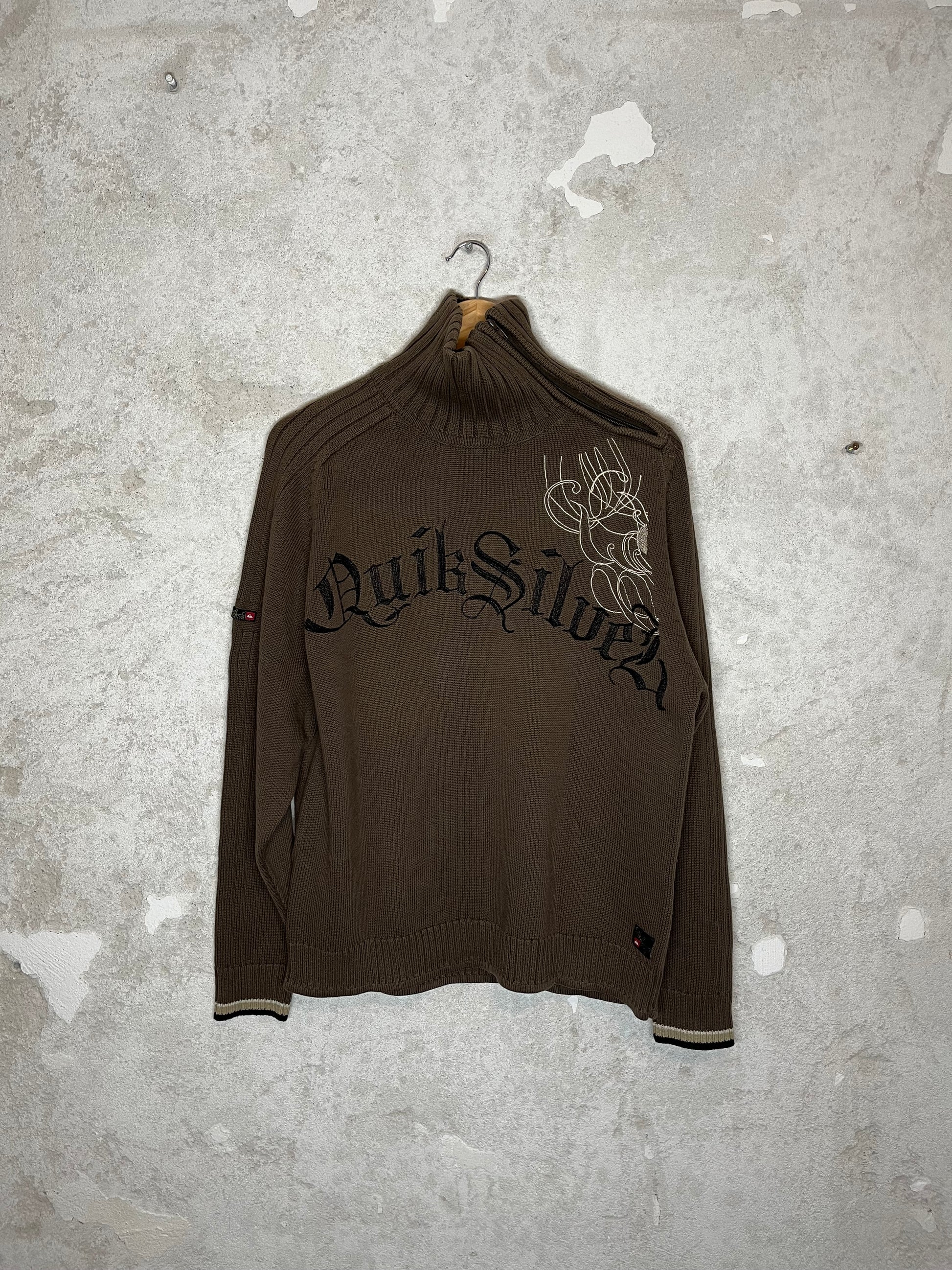 Quiksilver vintage side zip assymetrical 90s ski snowboard sweater 