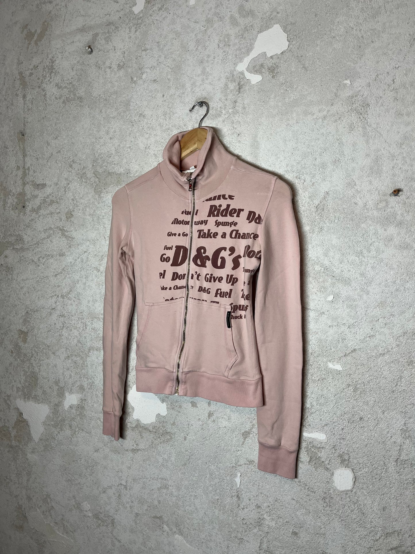 Dolce & Gabanna 2000s pink zip up sweater - XS