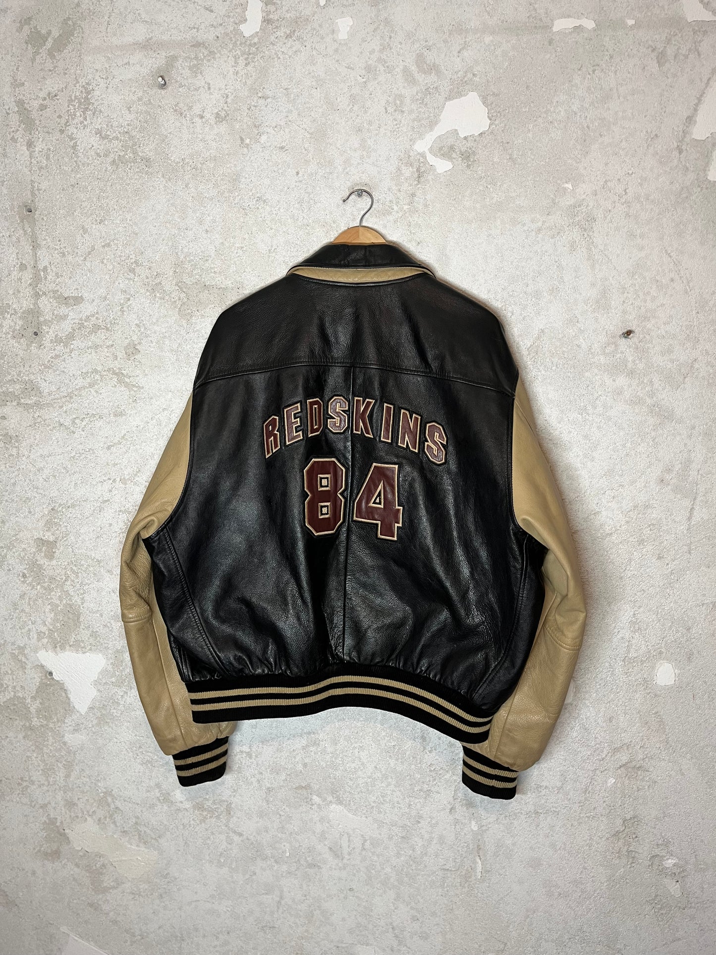 Redskins vintage motor baseball leather jacket - L/XL