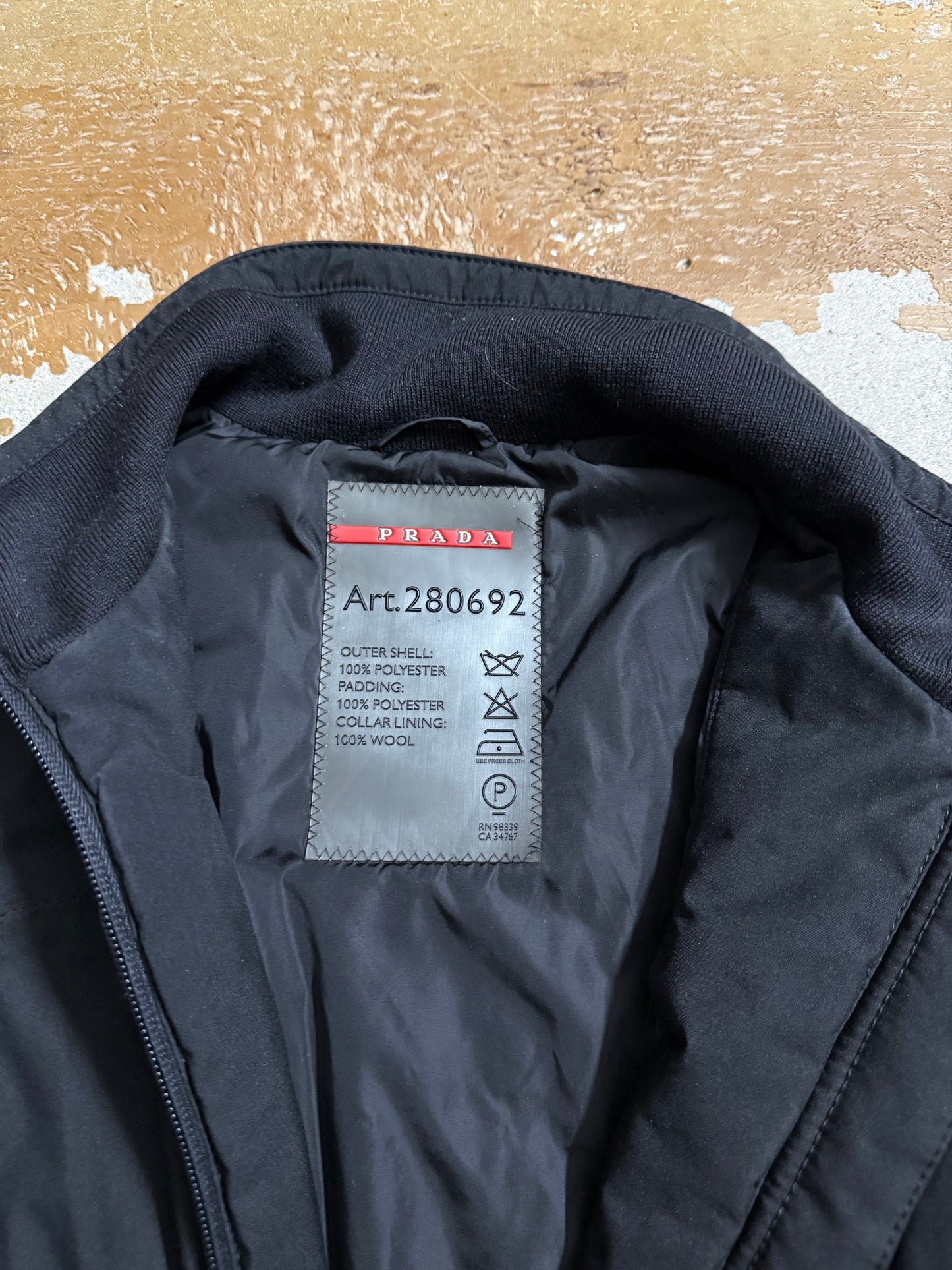Prada vintage trenchcoat padded down jacket - S