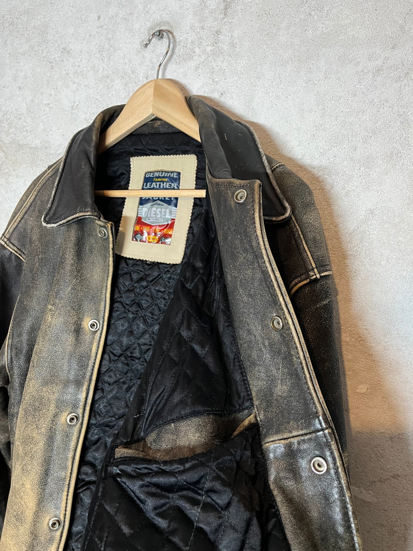 Diesel vintage leather motor jacket - L