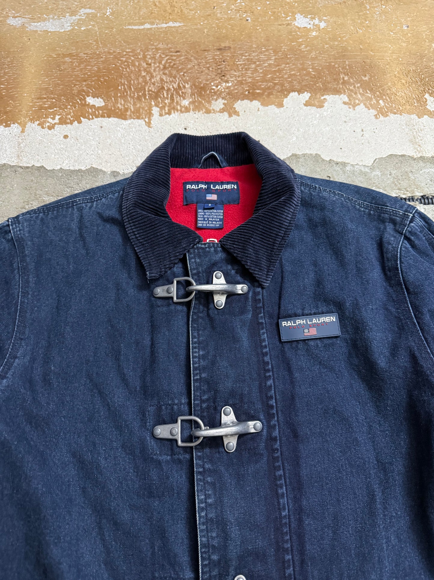 Ralph Lauren polo sport lobster fireman clasp denim jacket - S