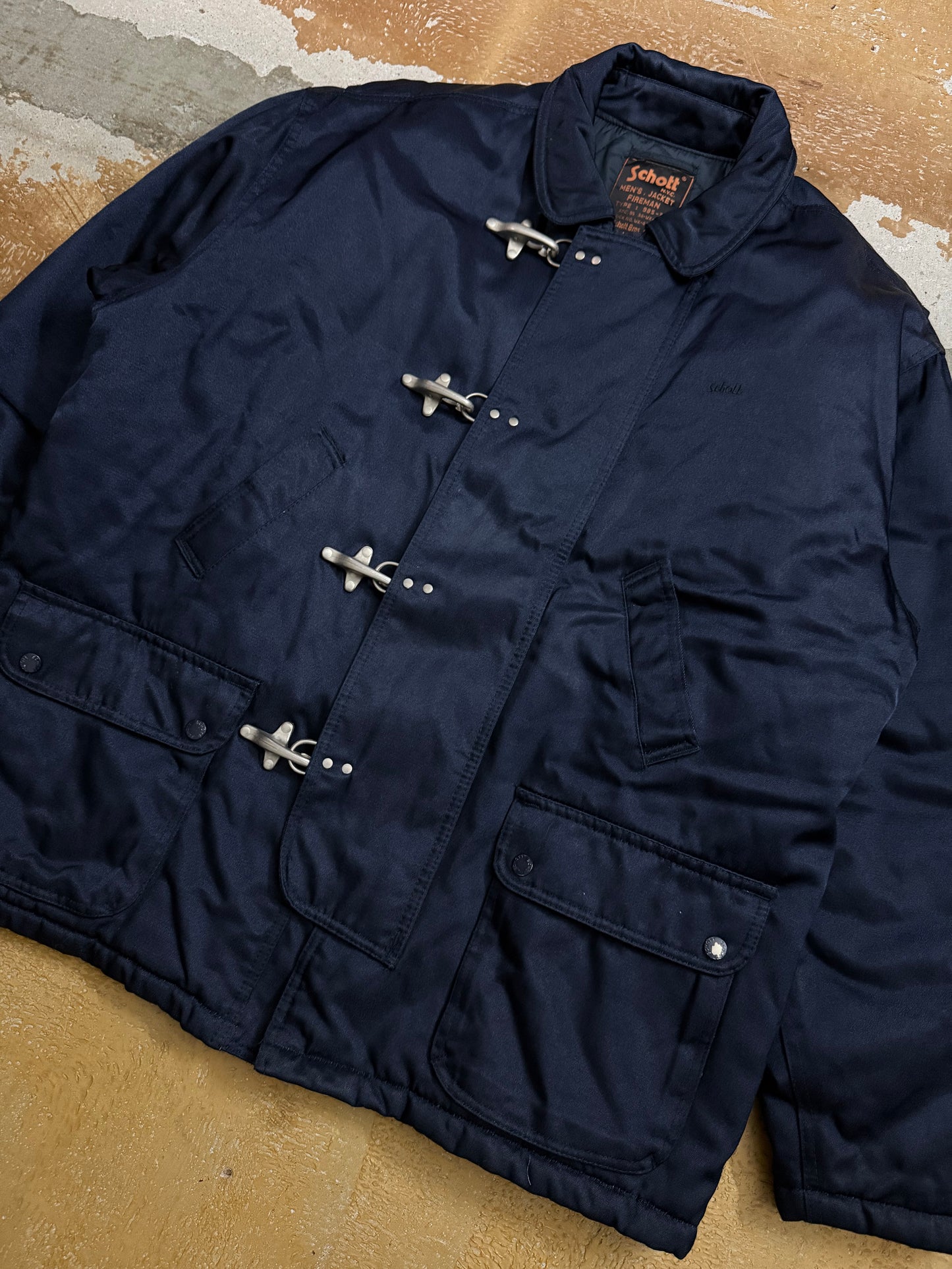 Schott vintage fireman lobster metal clasp winter jacket - XL