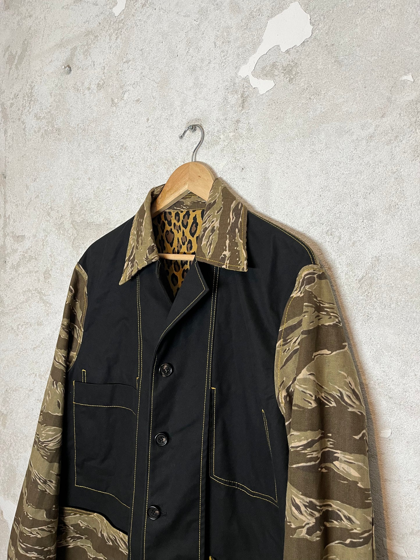 Marni Reverisble Canvas Leopard / Camo print Chore jacket - M