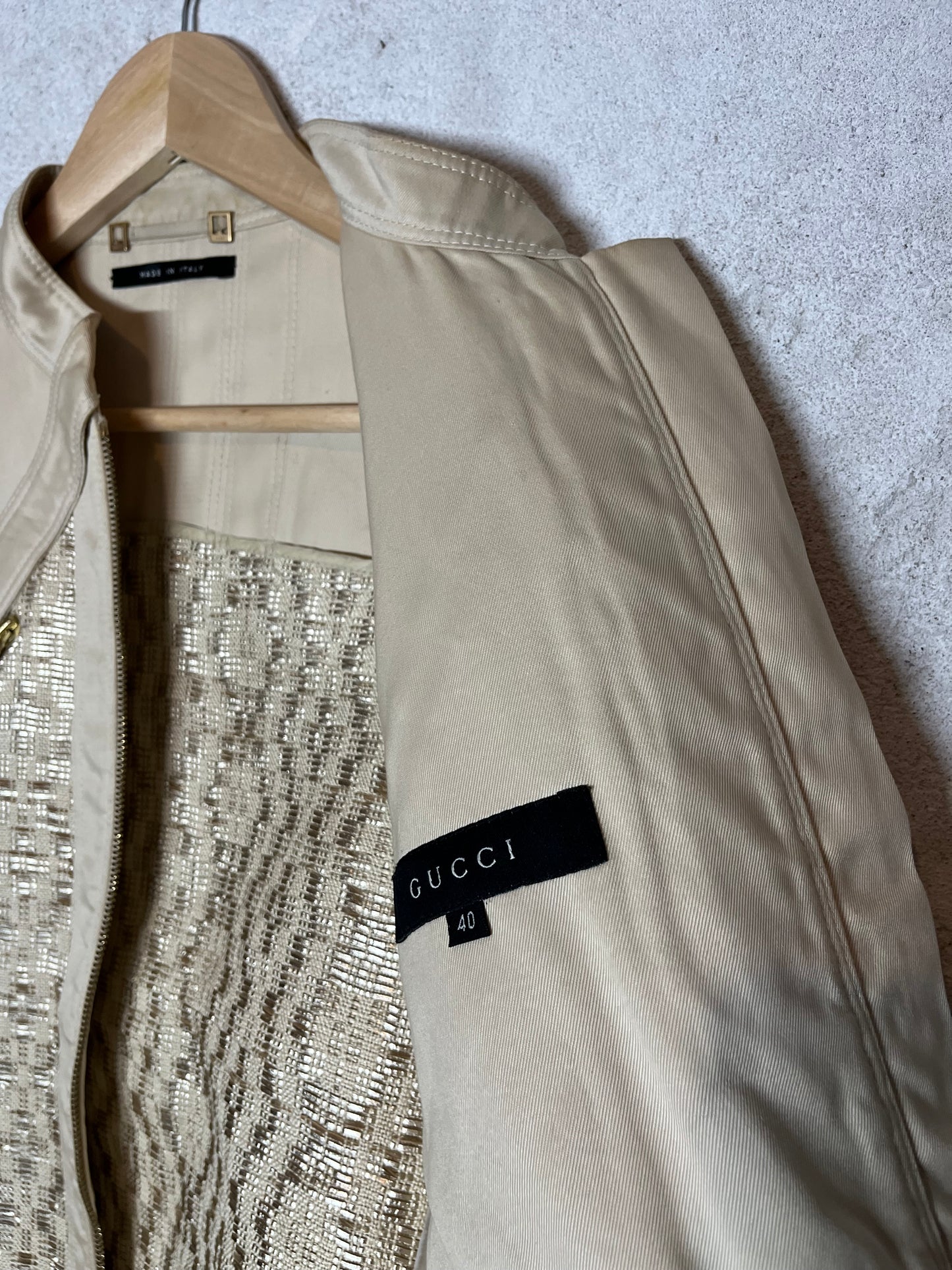 Gucci by Tom Ford 2004 leather gold jacket - M