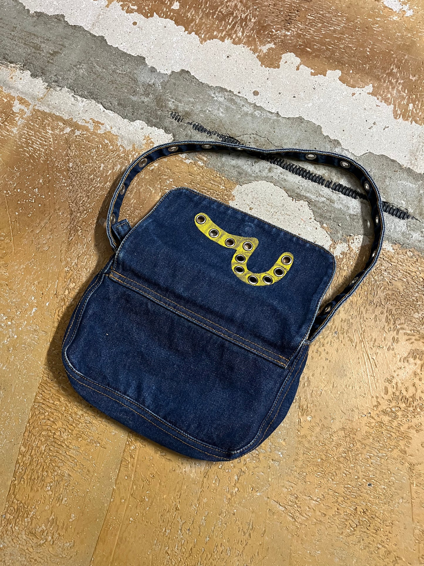 Evisu vintage logo denim handbag