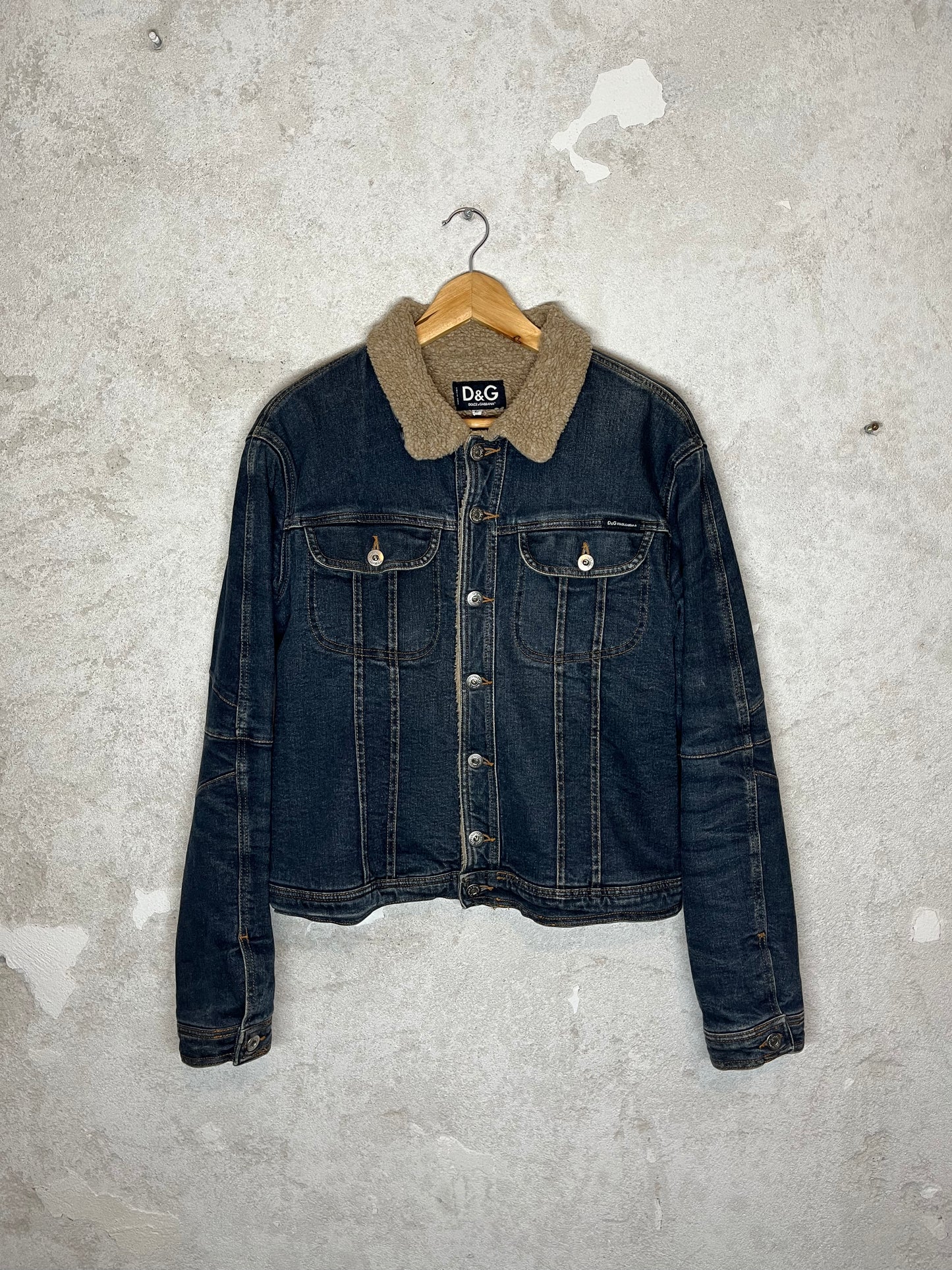 Dolce & Gabbana sherpa sherling denim jacket - L