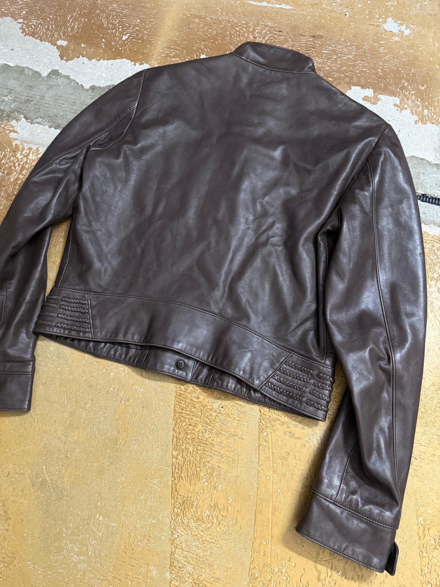 Ralph Lauren vintage 100% leather button up jacket - M